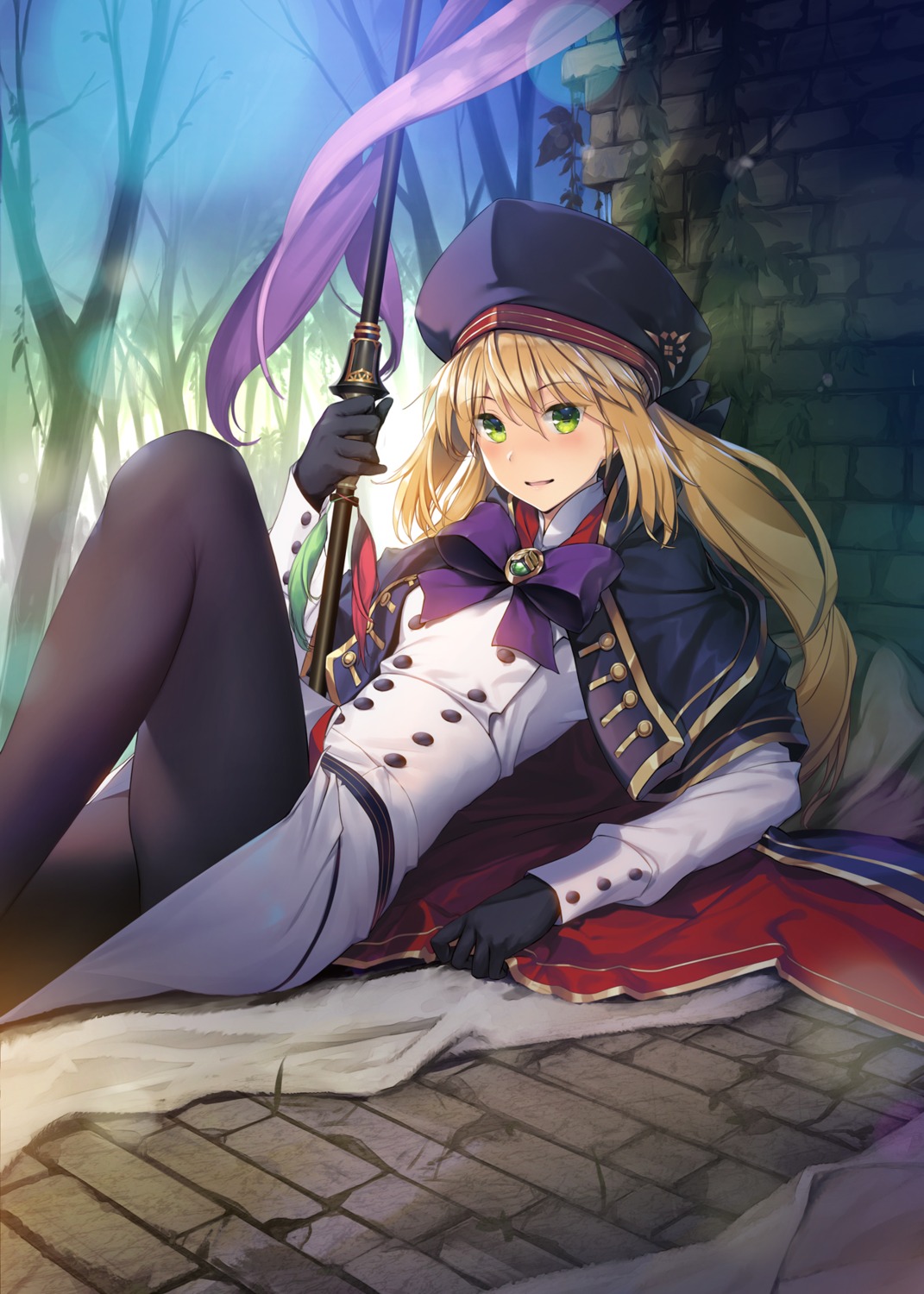 artoria_caster_(fate), fate/grand_order, nonderi, pantyhose, skirt_lift, uniform