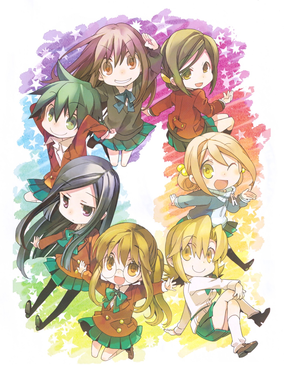 awara_chikako, chibi, ga_geijutsuka_art_design_class, kiyuduki_satoko, megane, mizubuchi, noda_miki, nozaki_namiko