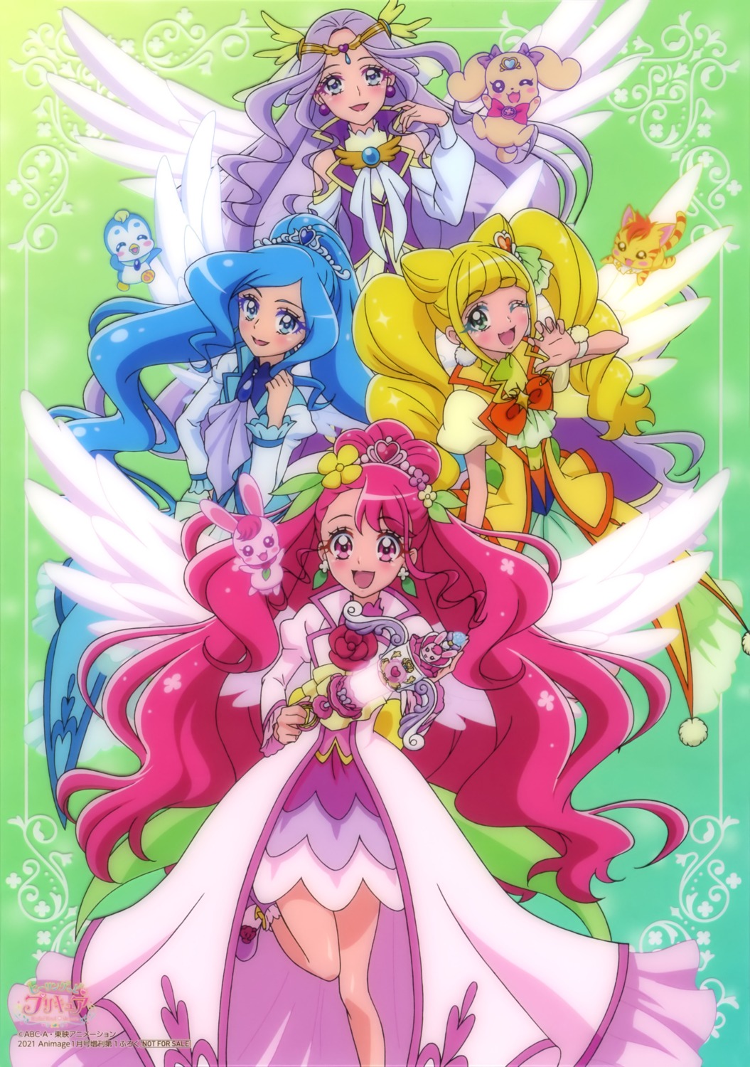 fuurin_asumi, hanadera_nodoka, healin'_good_precure, hiramitsu_hinata, latte_(precure), nyatoran, pegitan, precure, rabirin, sawaizumi_chiyu, tagme, wings