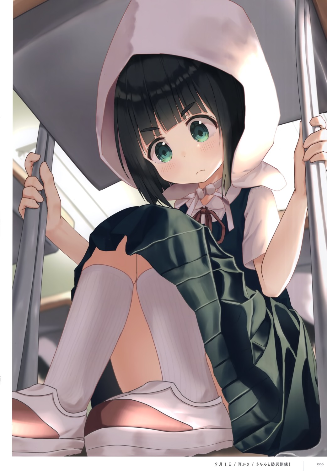 dress, mimikaki_(men_bow), skirt_lift