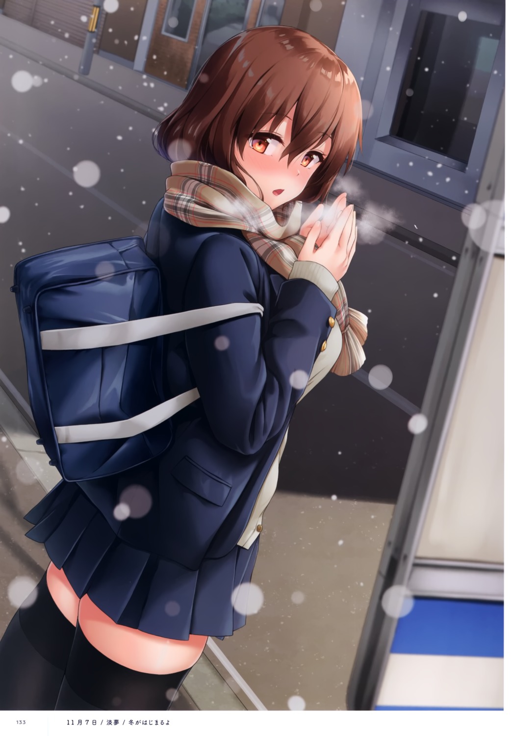 awa_yume, seifuku, sweater, thighhighs