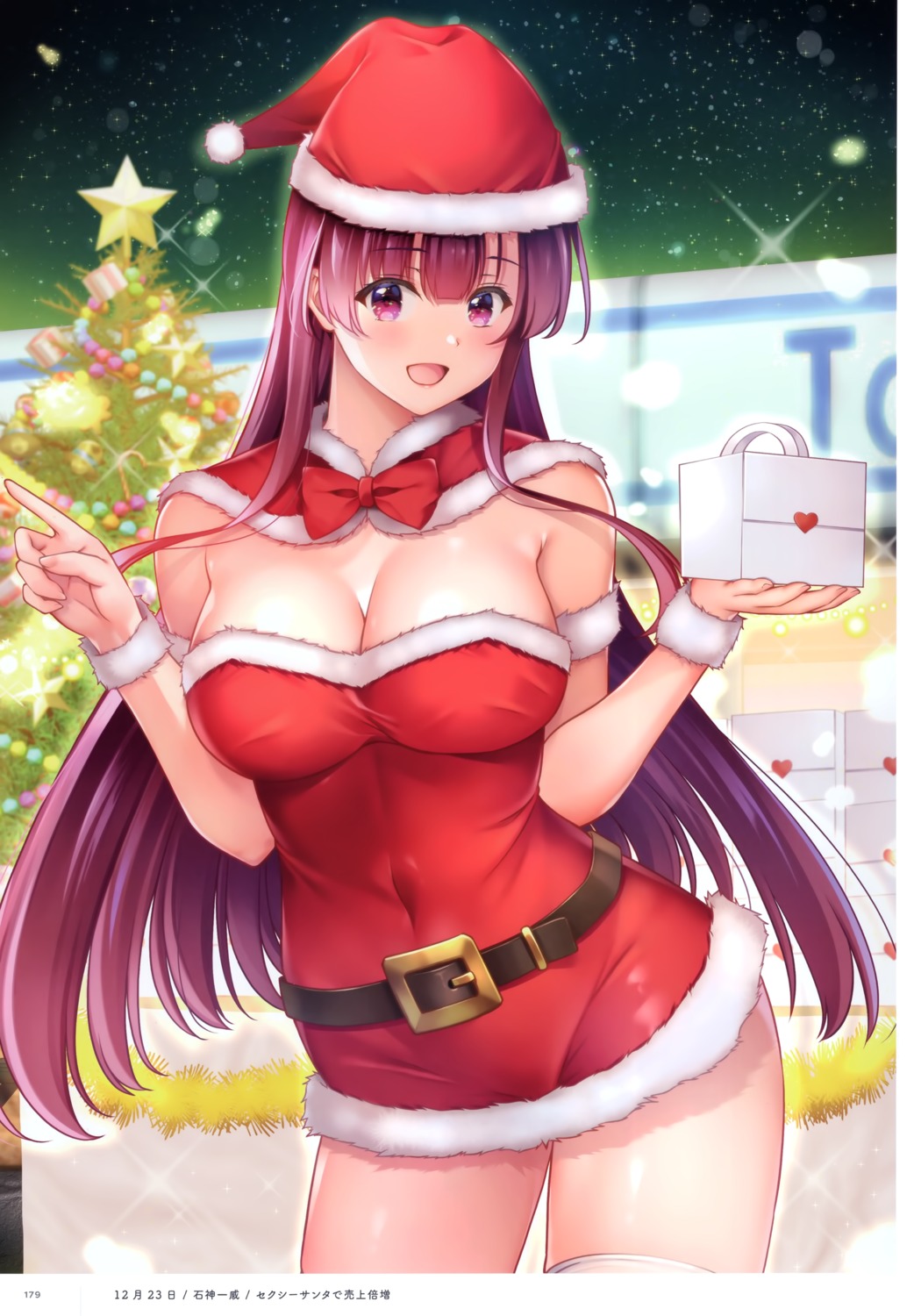 christmas, cleavage, ishigami_kazui