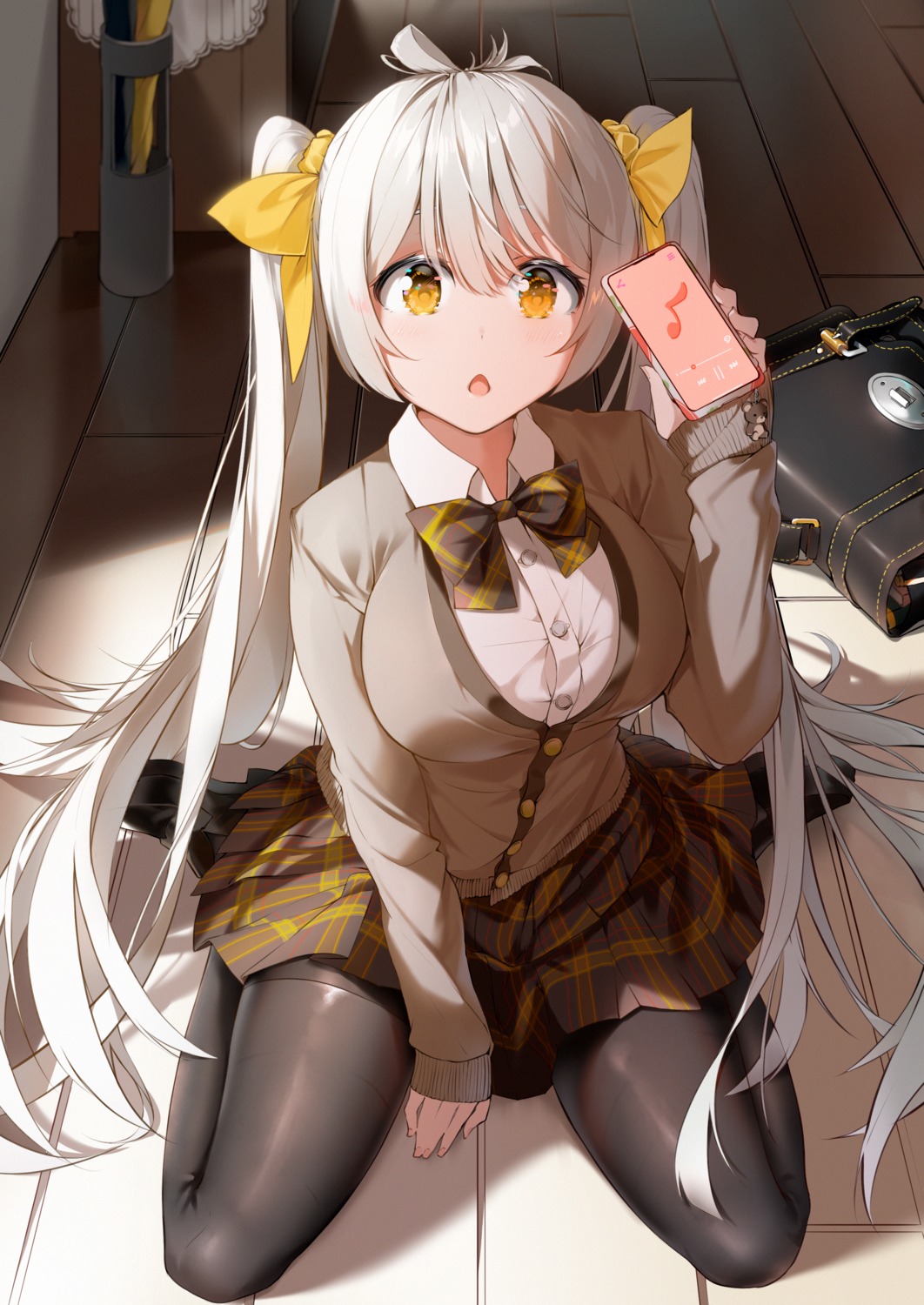 c-up, pantyhose, seifuku, sweater