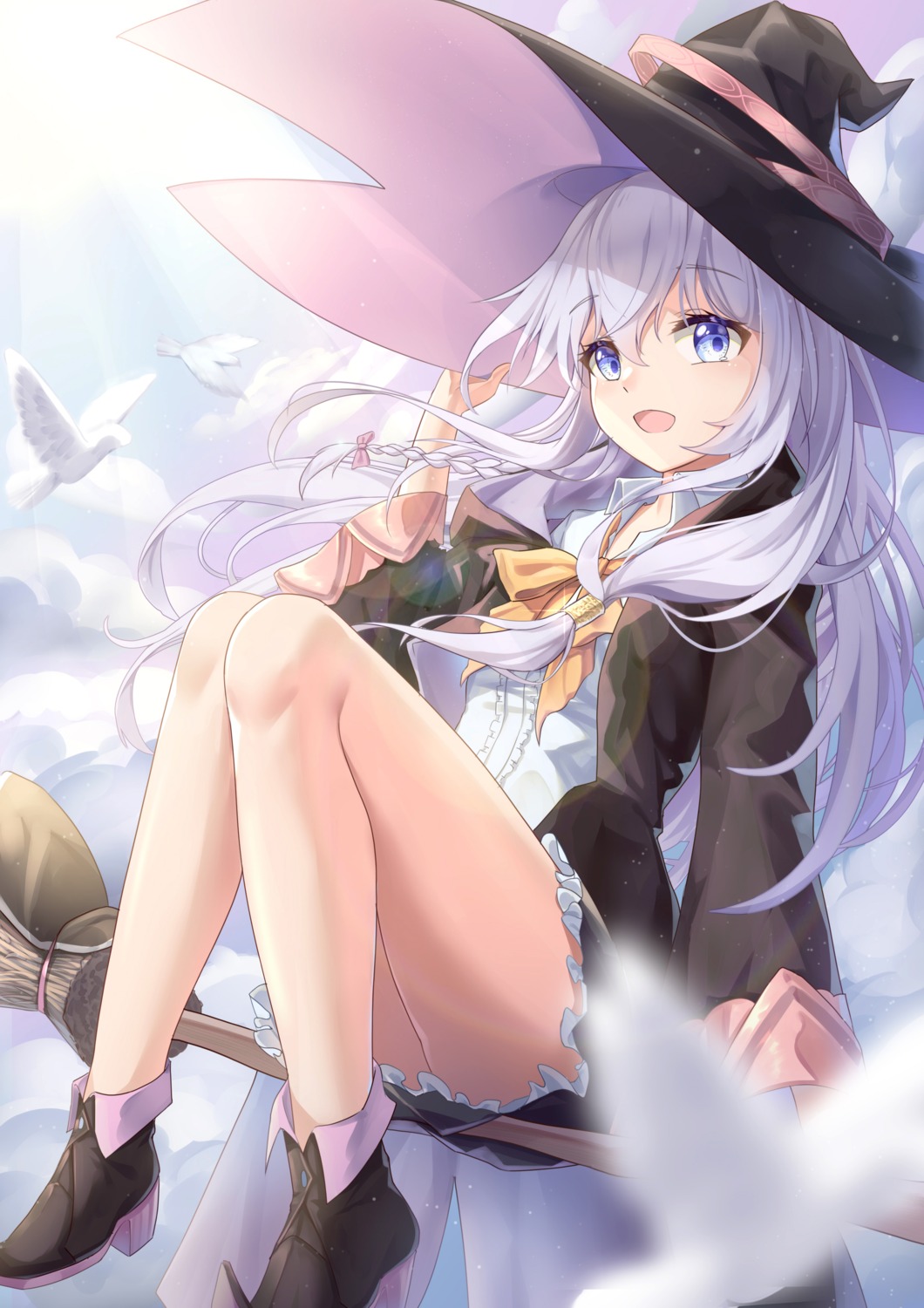 elaina_(majotabi), heels, majo_no_tabitabi, qianze_chia, skirt_lift, witch