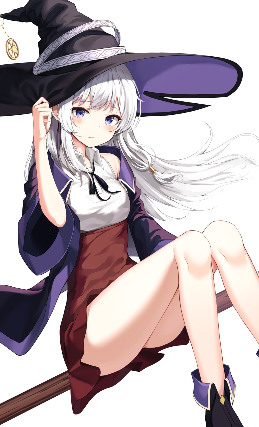 apple_ringo, elaina_(majotabi), majo_no_tabitabi, skirt_lift, witch