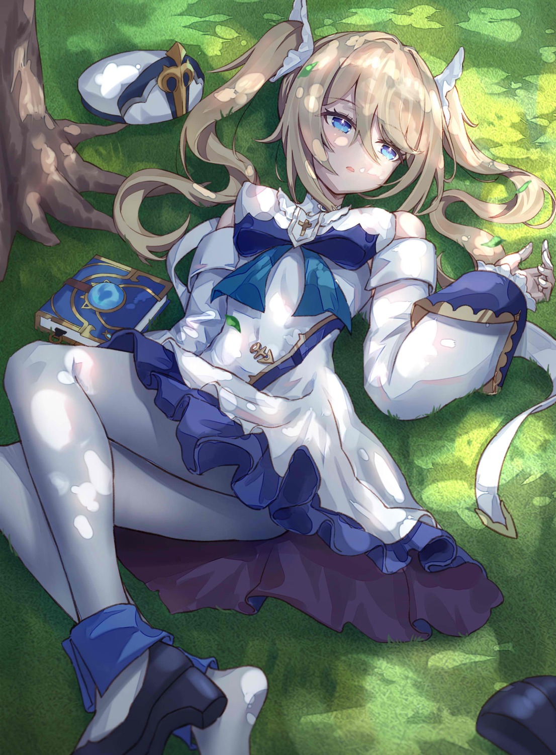 barbara_(genshin_impact), genshin_impact, heels, ildy, pantyhose, skirt_lift