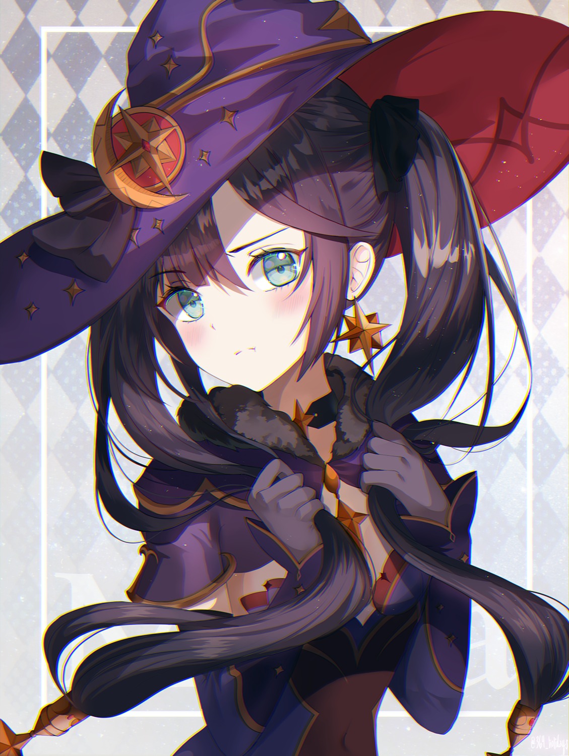 364, genshin_impact, leotard, mona_megistus, no_bra, witch