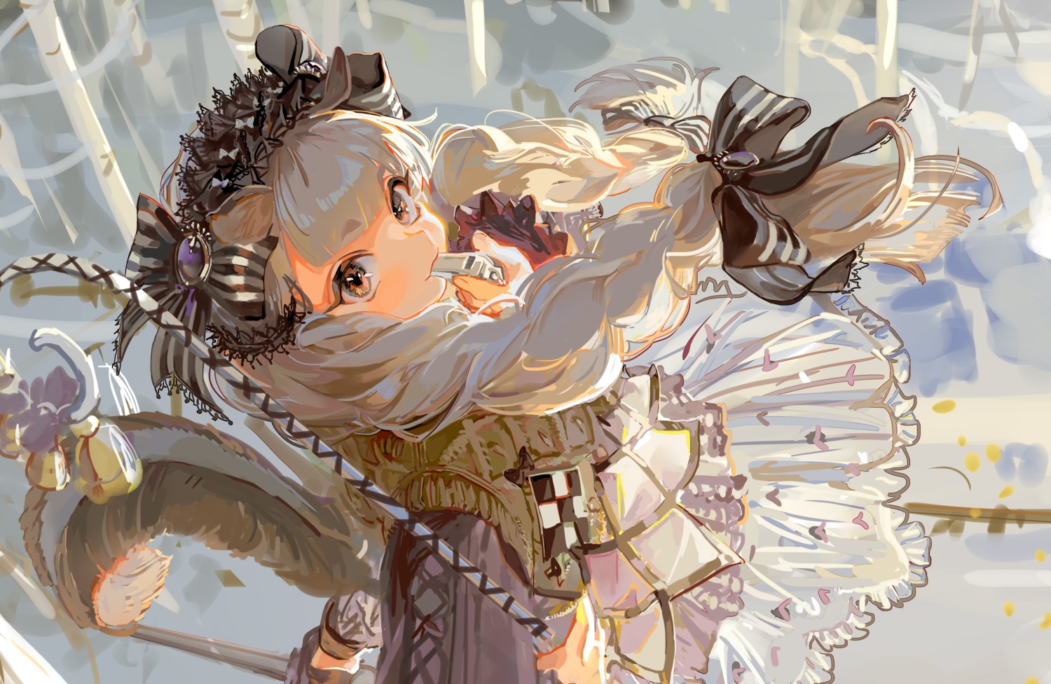 animal_ears, skirt_lift, tail, taro-k