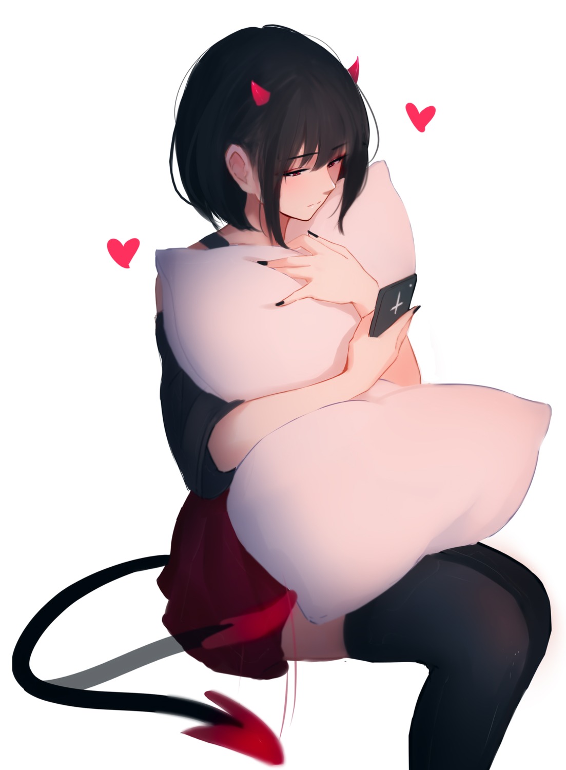 horns, shimmer, tail, thighhighs