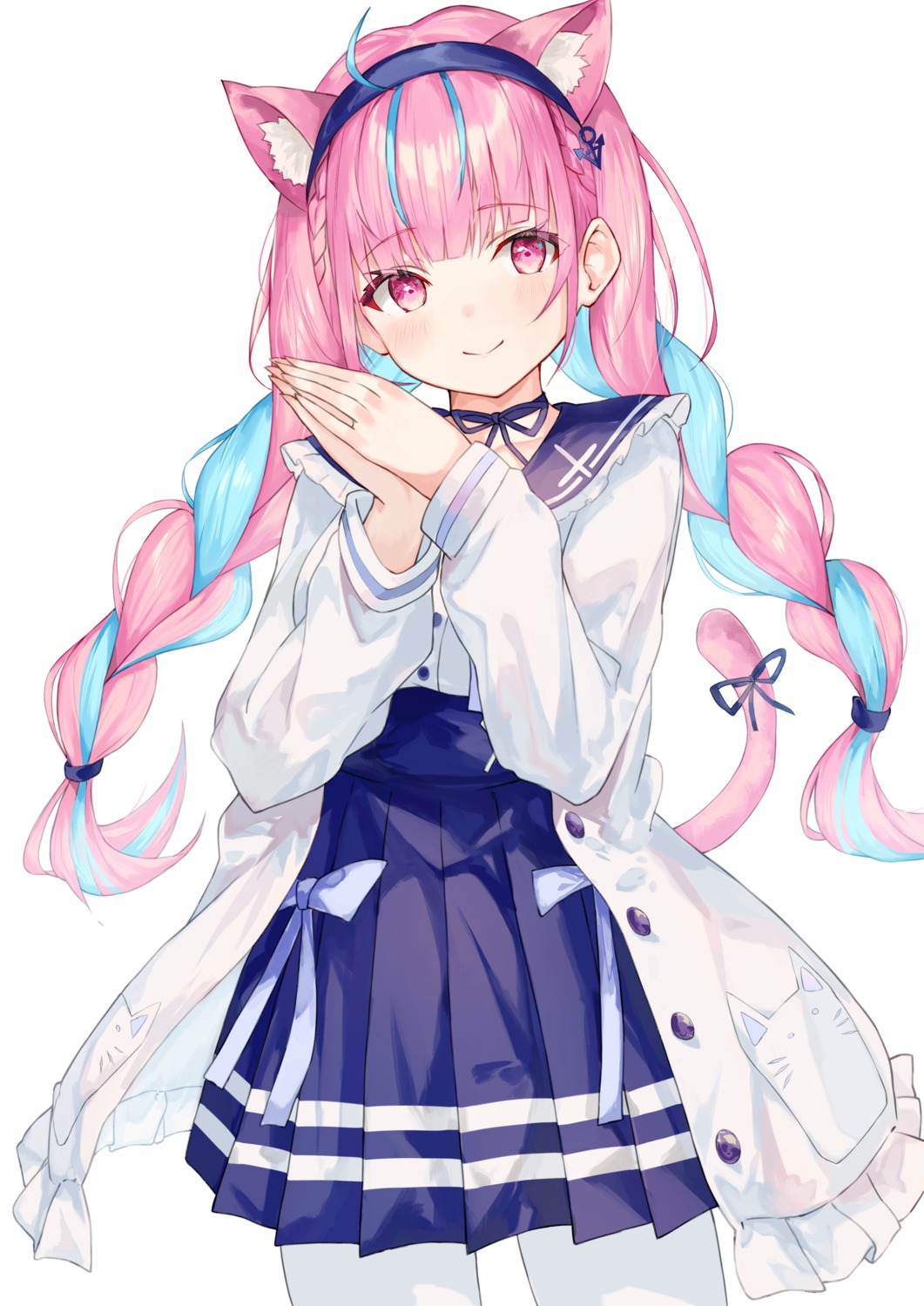 animal_ears, hololive, minato_aqua, nekomimi, seifuku, taht_(that_is_mm)