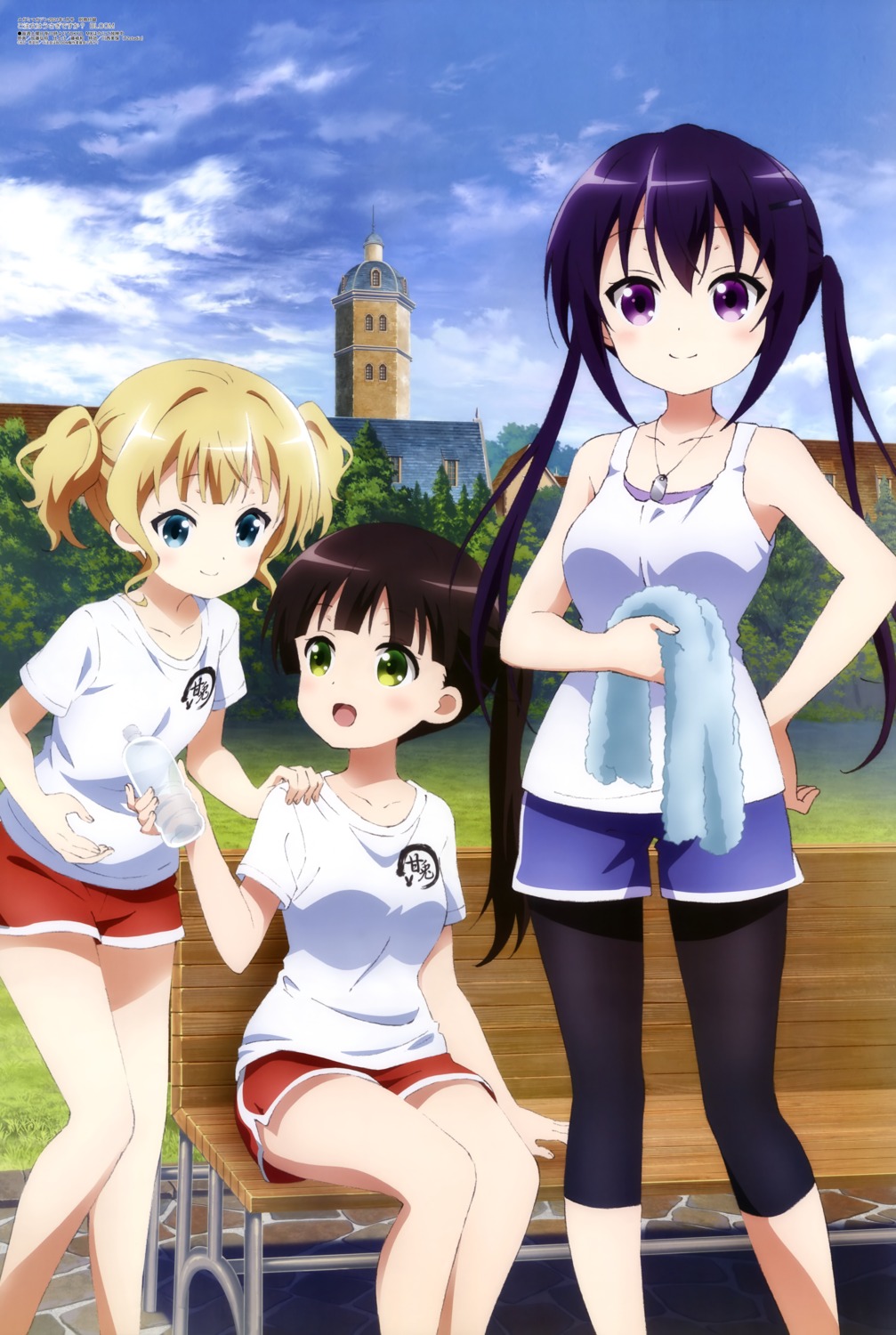 gochuumon_wa_usagi_desu_ka?, gym_uniform, katou_hiromasa, kirima_sharo, tedeza_rize, ujimatsu_chiya