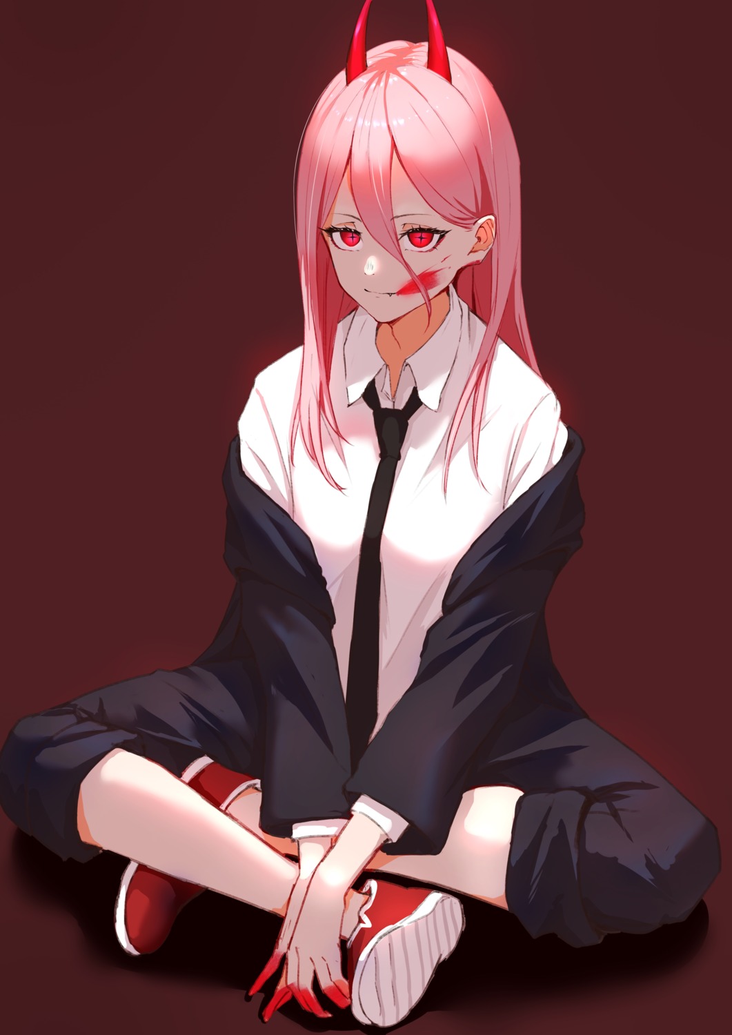 blood, business_suit, chainsaw_man, dejio, horns, power_(chainsaw_man)