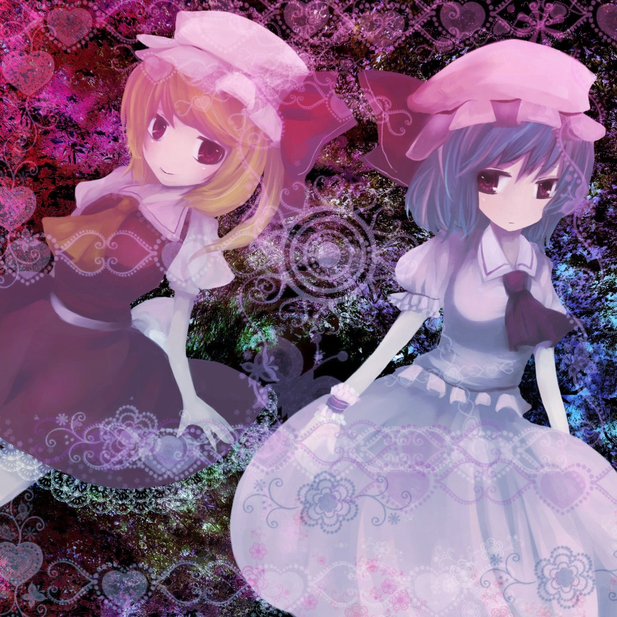 flandre_scarlet, remilia_scarlet, swami, touhou