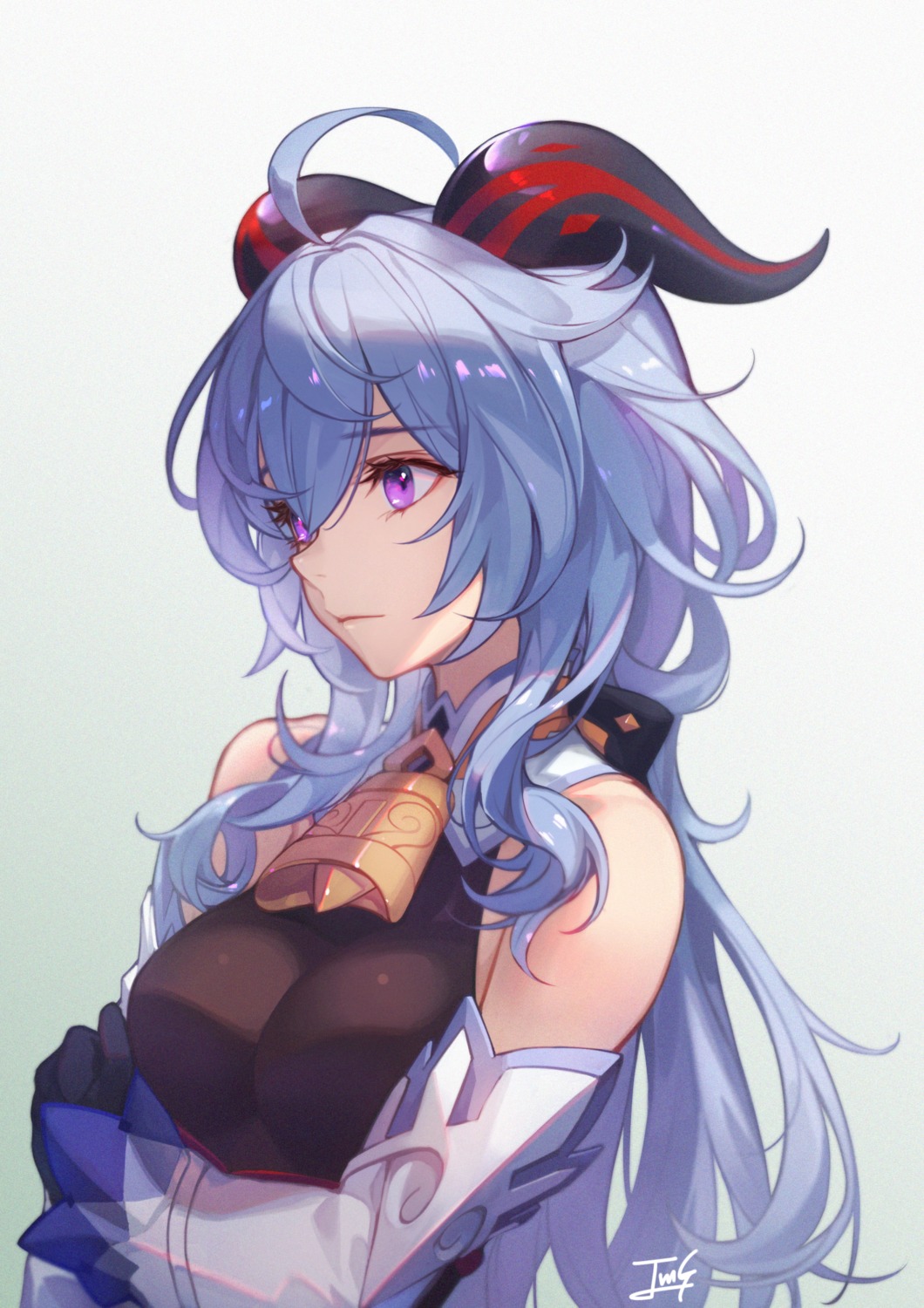 asian_clothes, baek_hyang, ganyu, genshin_impact, horns