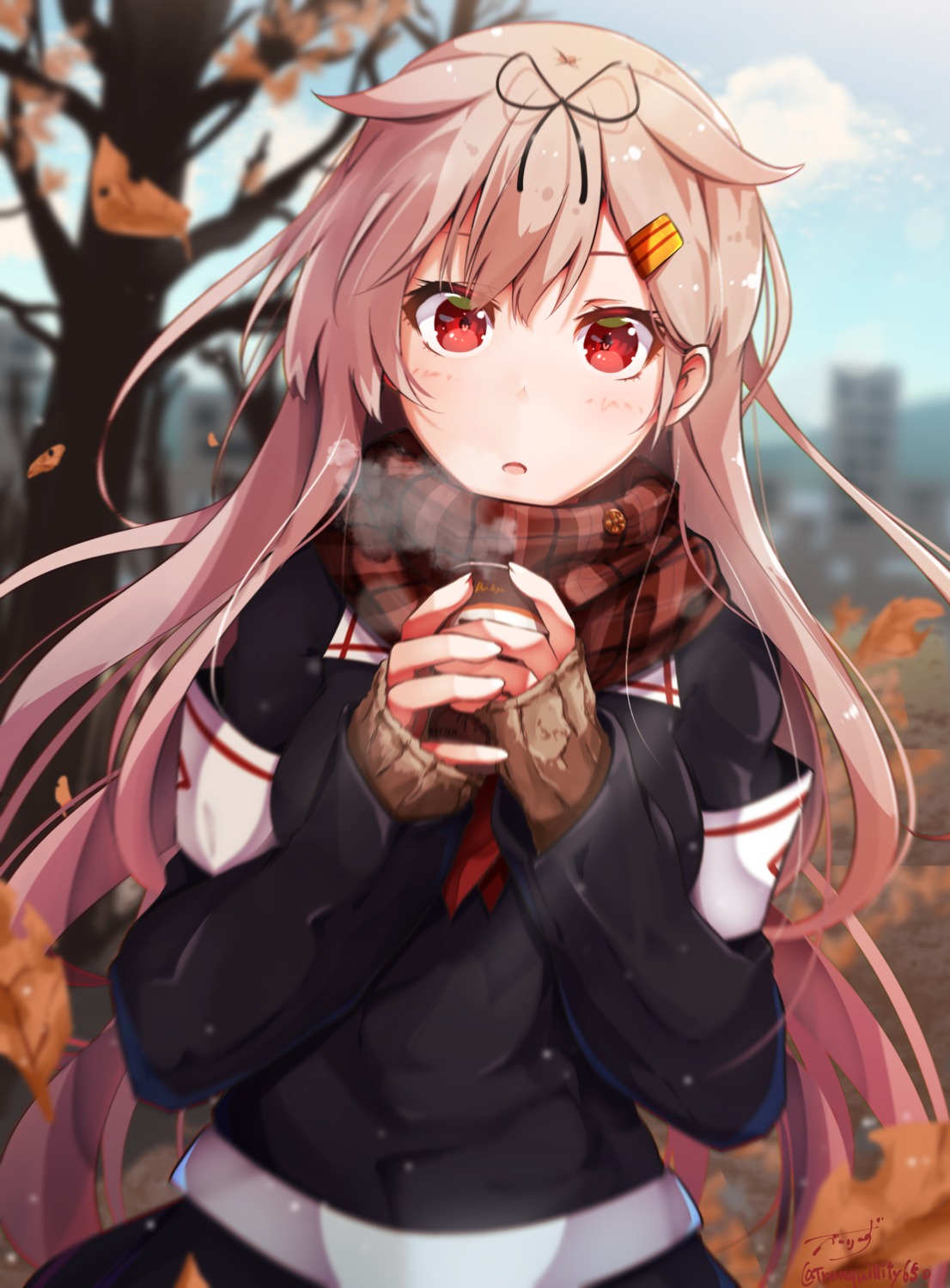 baileys_(tranquillity650), kantai_collection, seifuku, sweater, yuudachi_(kancolle)