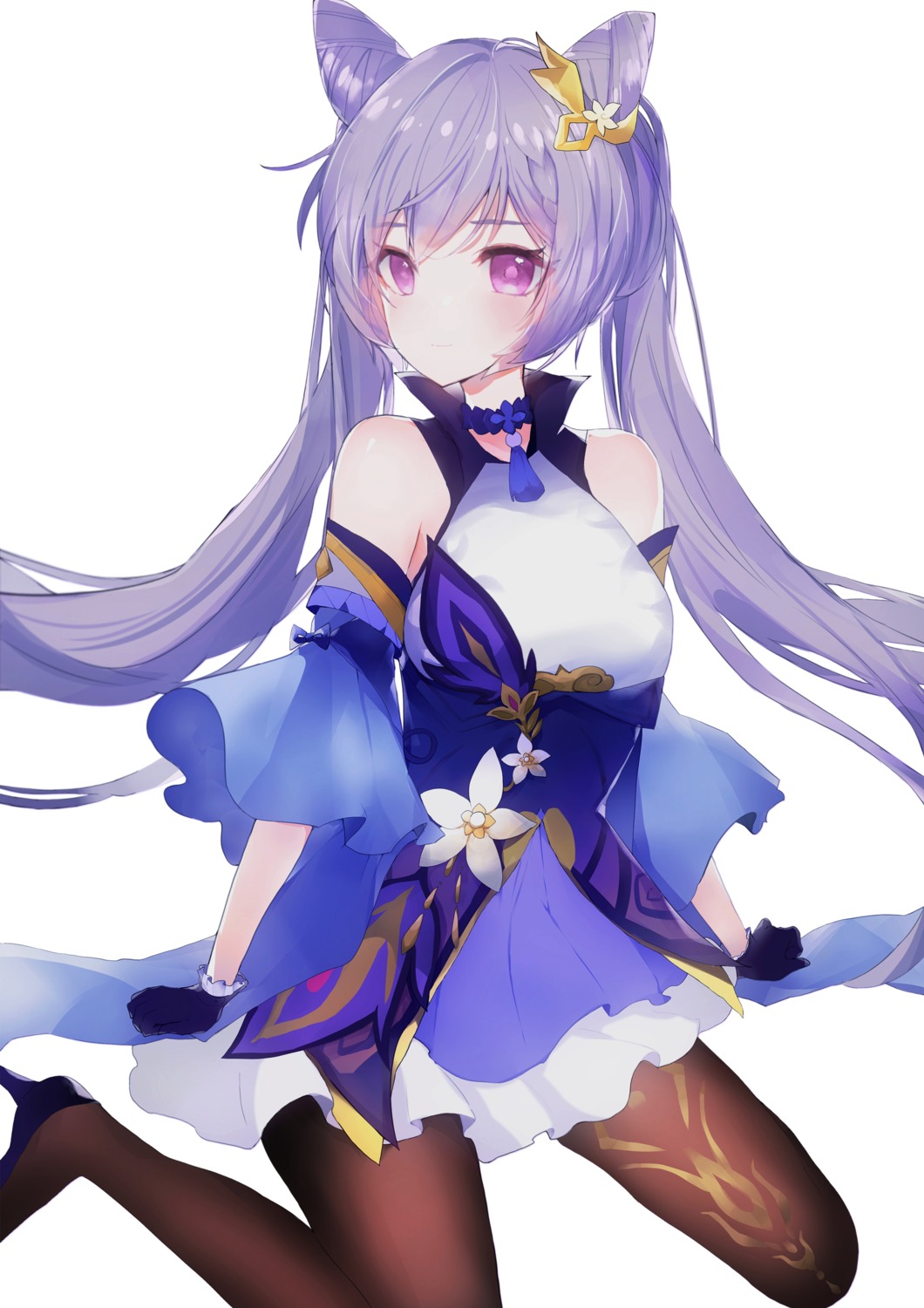 asian_clothes, genshin_impact, heels, keqing, pantyhose, peanutc