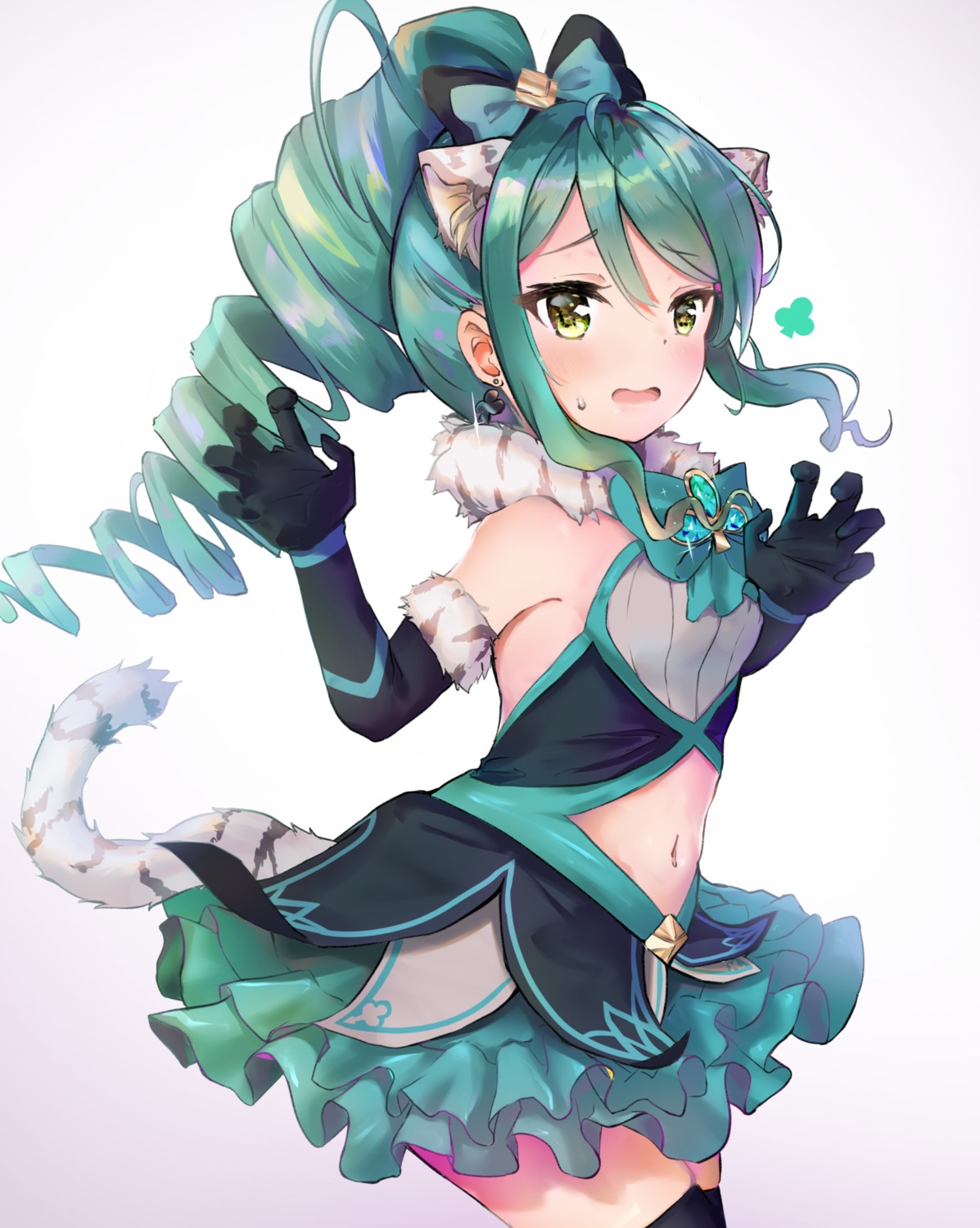 animal_ears, gaaratelier, kashiwazaki_shiori, nekomimi, no_bra, princess_connect!, princess_connect!_re:dive, tail