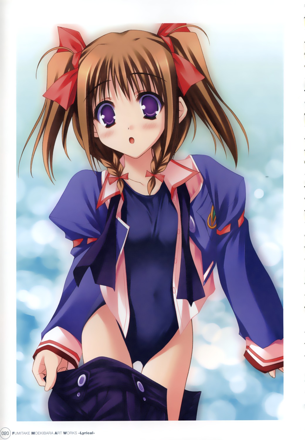 moekibara_fumitake, nursery_rhyme, school_swimsuit, seifuku, swimsuits, tomoe_makina, undressing