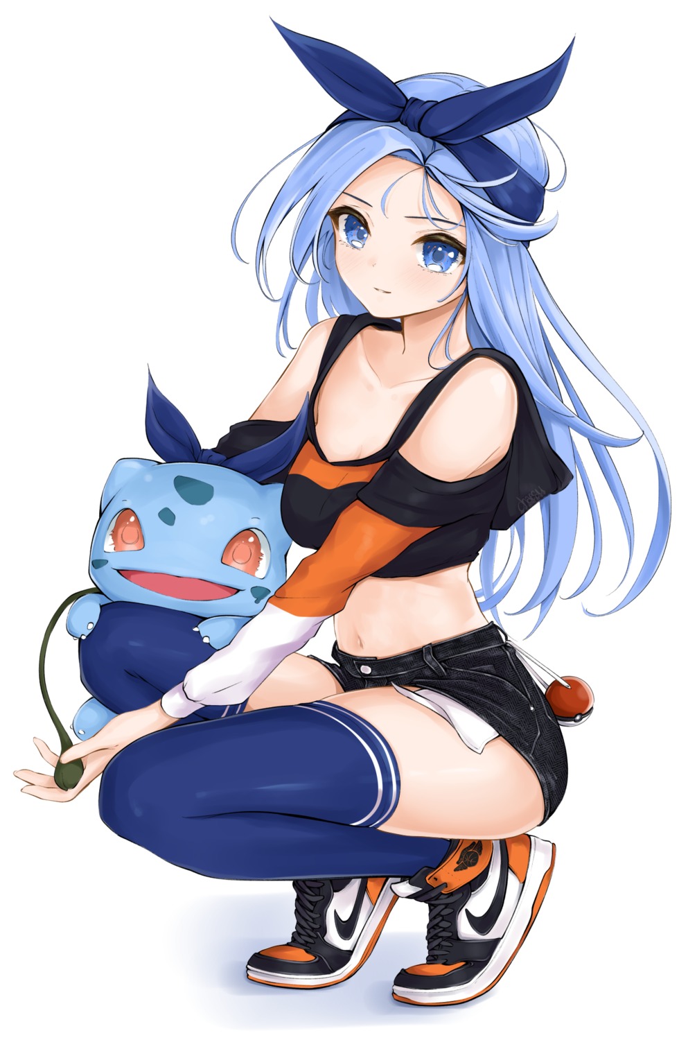 bulbasaur, chaesu, minah_(chaesu), pokemon, thighhighs