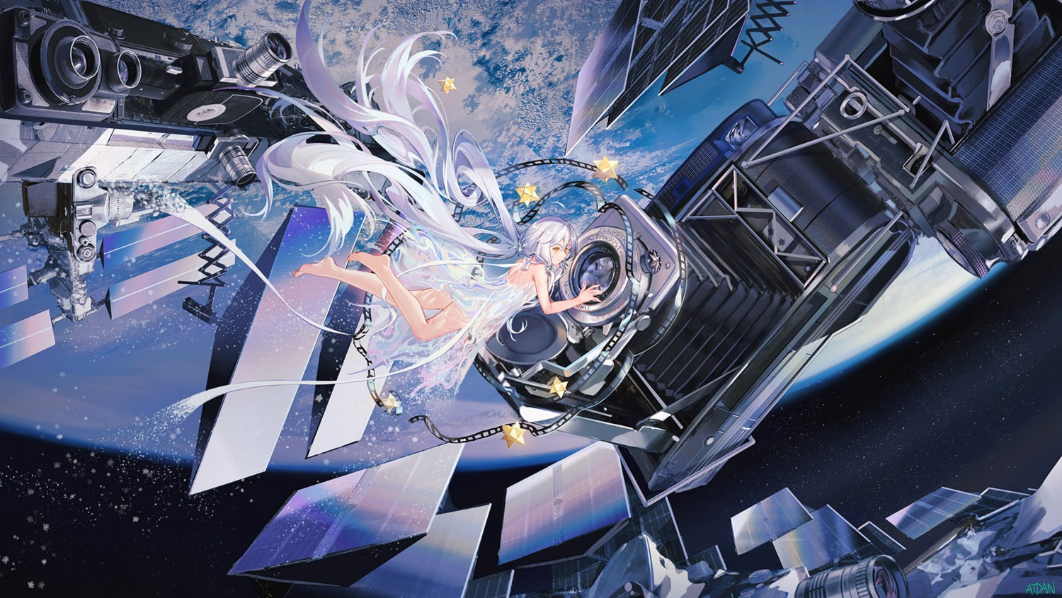 artist_revision, atdan, dress, landscape, no_bra, see_through, skirt_lift, stardust_(vocaloid)