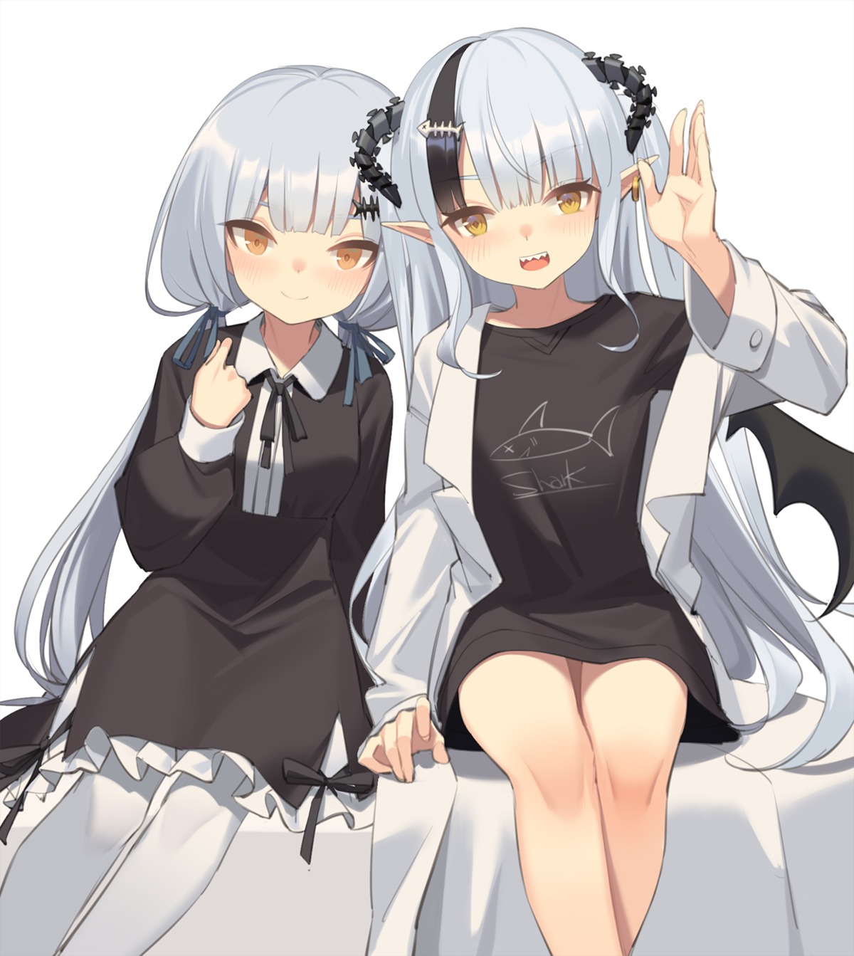 dress, horns, kildir, pantyhose, pointy_ears