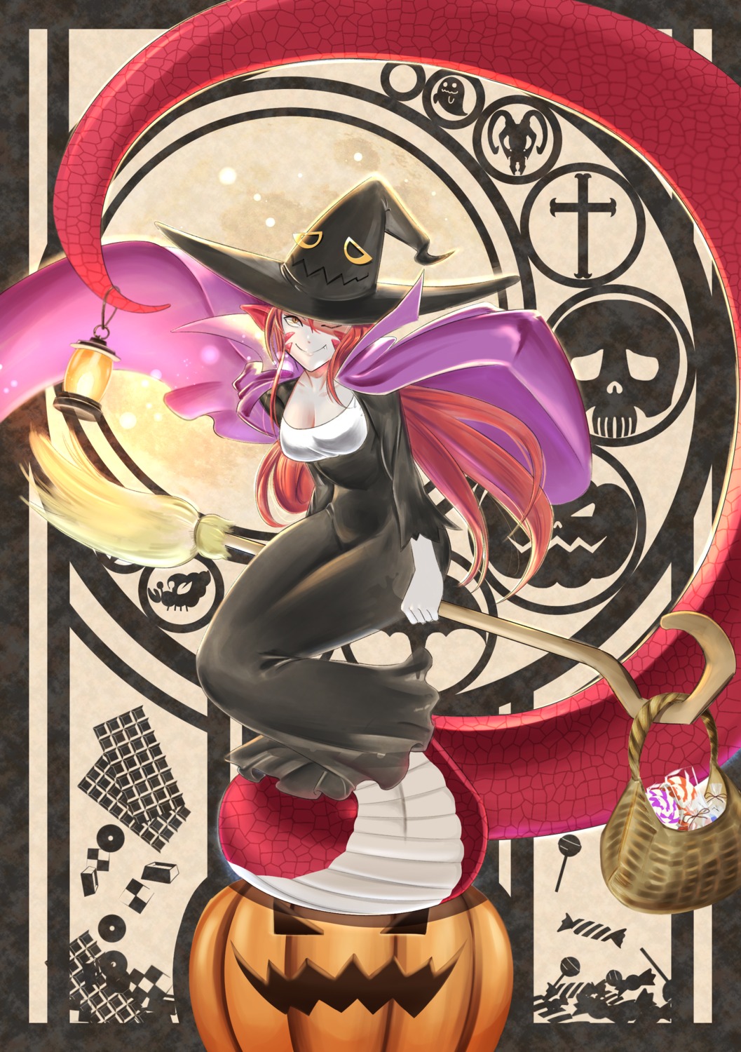 dress, halloween, imaani, miia_(monster_musume), monster_girl, monster_musume_no_iru_nichijou, pointy_ears, tail