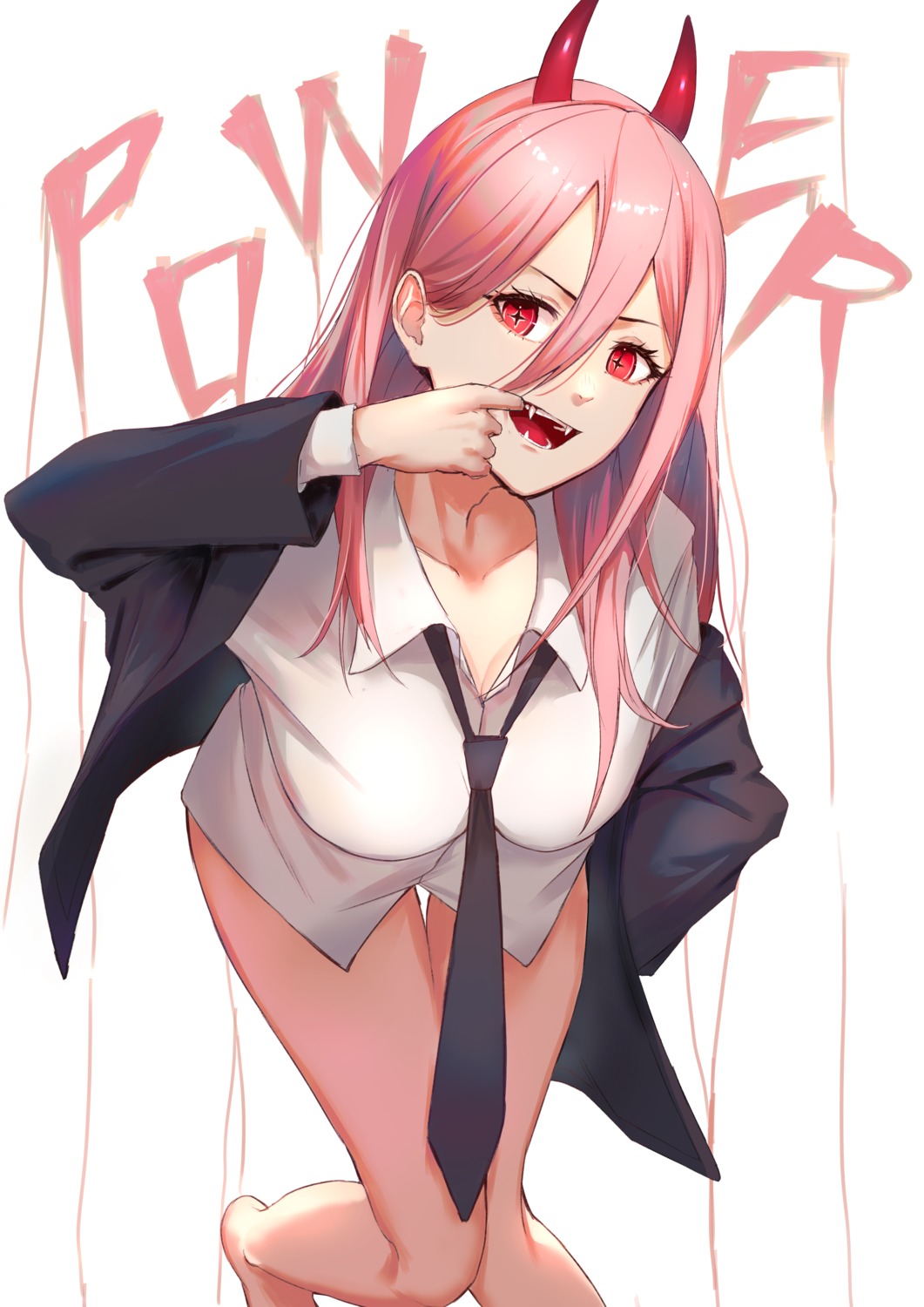 business_suit, chainsaw_man, cleavage, dejio, horns, power_(chainsaw_man)
