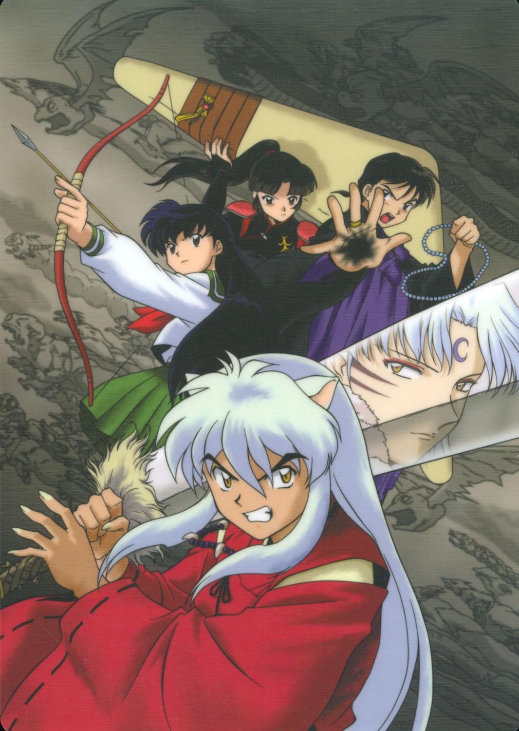 higurashi_kagome, inuyasha, inuyasha_(character), kirara, miroku, sango, sesshoumaru, shippo