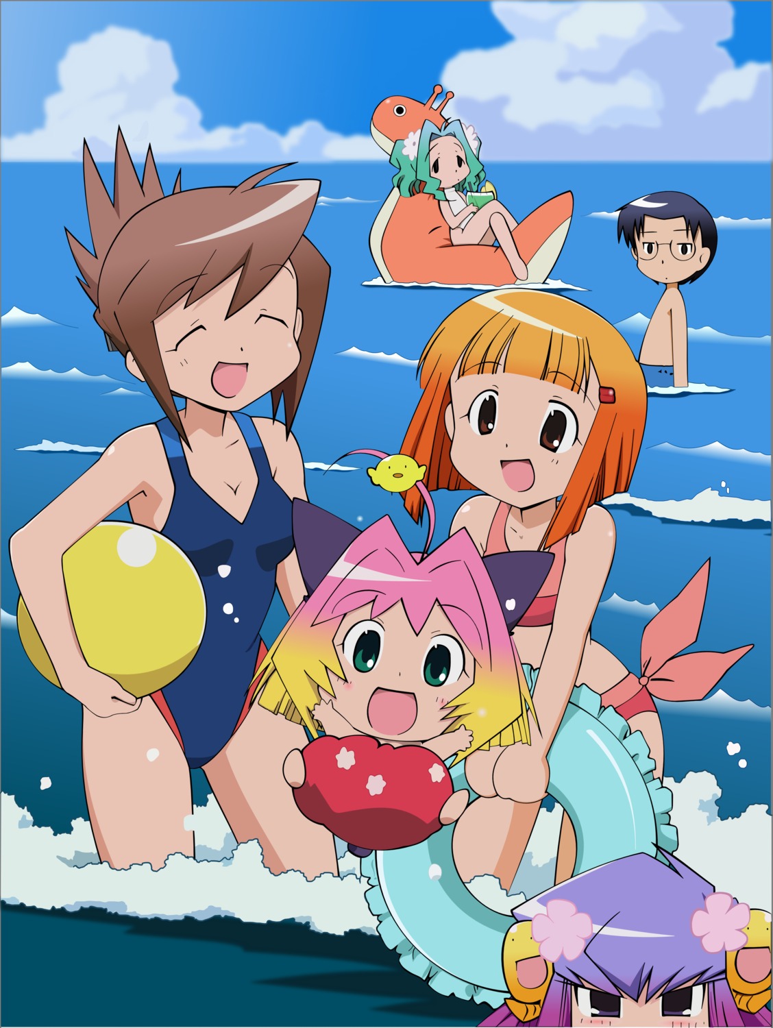 bikini, guchuko, kasugano_nene, moriyama_sunao, natsu_mikan, potemayo, potemayo_(character), swimsuits, takamimori_kyo, vector_trace