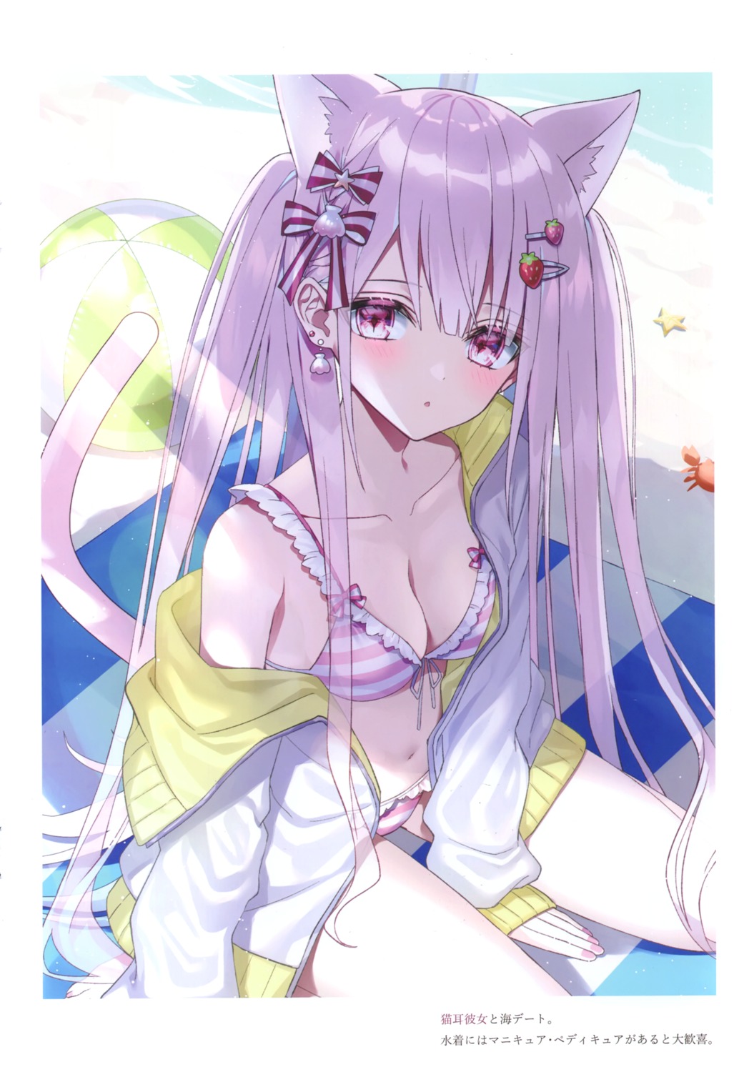 animal_ears, bikini, kazune_haka, mizuiro_no_bara, nekomimi, swimsuits, tail
