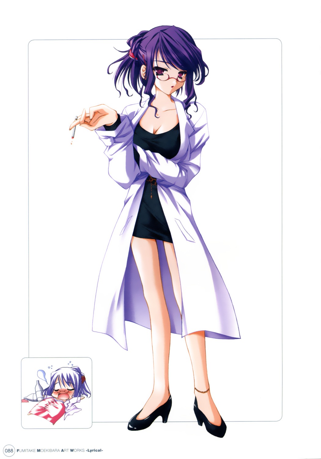 chibi, cleavage, fuijika, megane, moekibara_fumitake, purism_egoist