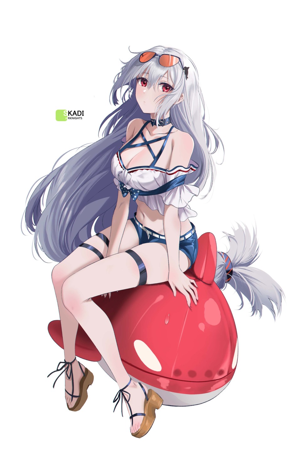 arknights, cleavage, garter, gou_d, megane, skadi_(arknights)