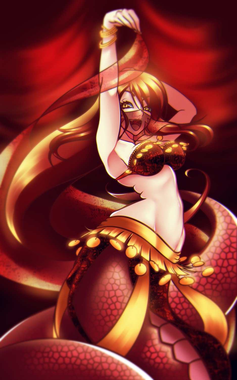 bra, loen, miia_(monster_musume), monster_girl, monster_musume_no_iru_nichijou, nopan, pointy_ears, tail