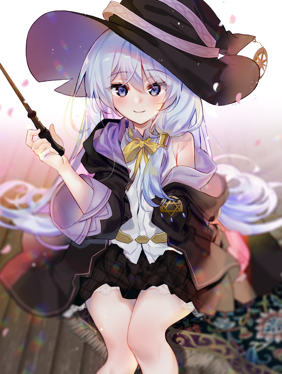 elaina_(majotabi), kawachi_rin, majo_no_tabitabi, weapon, witch