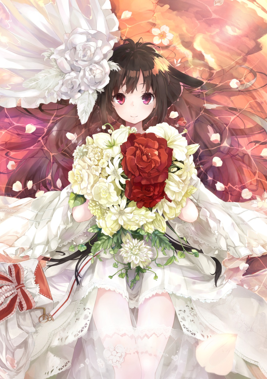 dress, kase_(kurimuzone_oruta), see_through, wedding_dress
