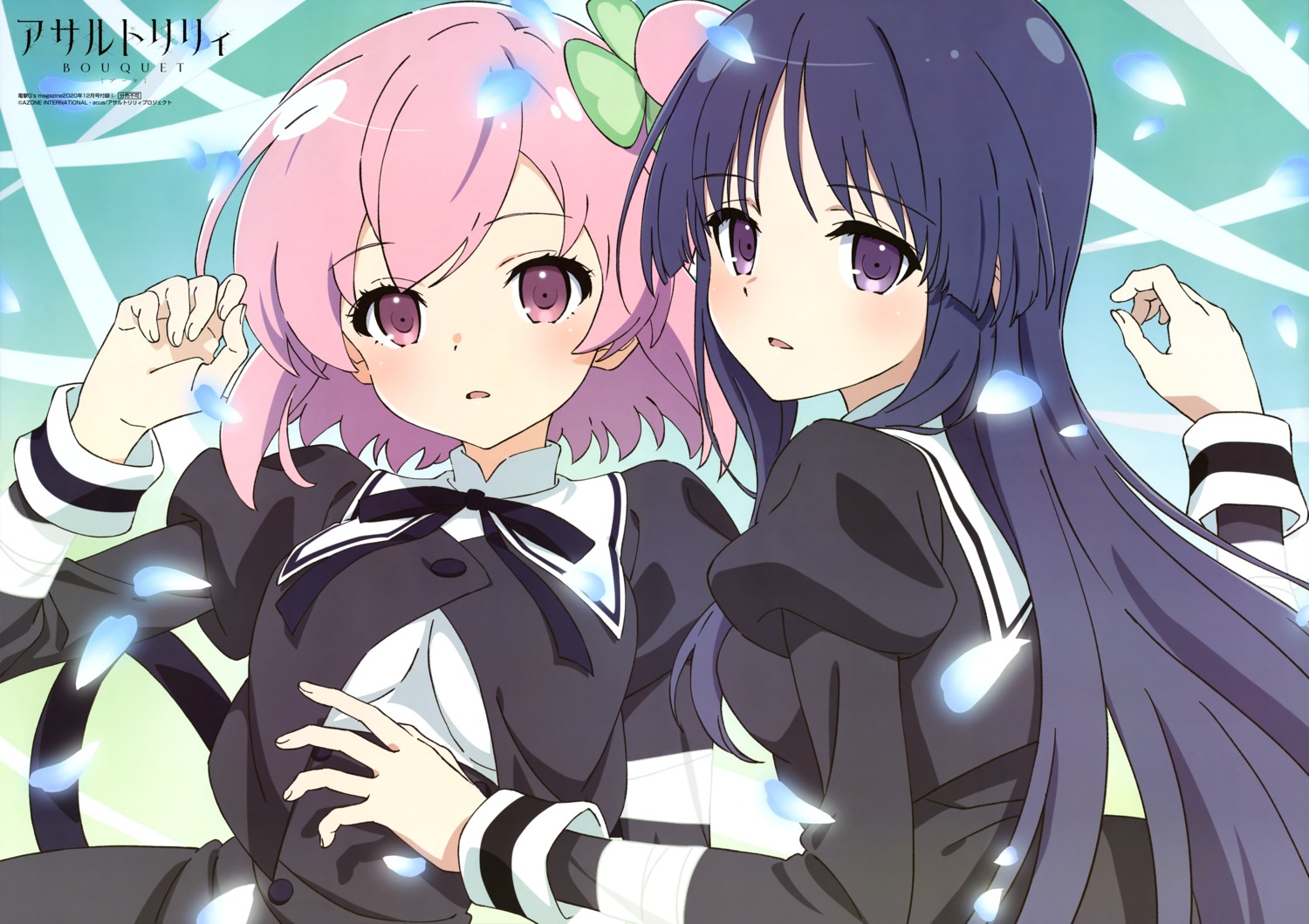 assault_lily, assault_lily_bouquet, hitotsuyanagi_riri, seifuku, shirai_yuyu, tagme