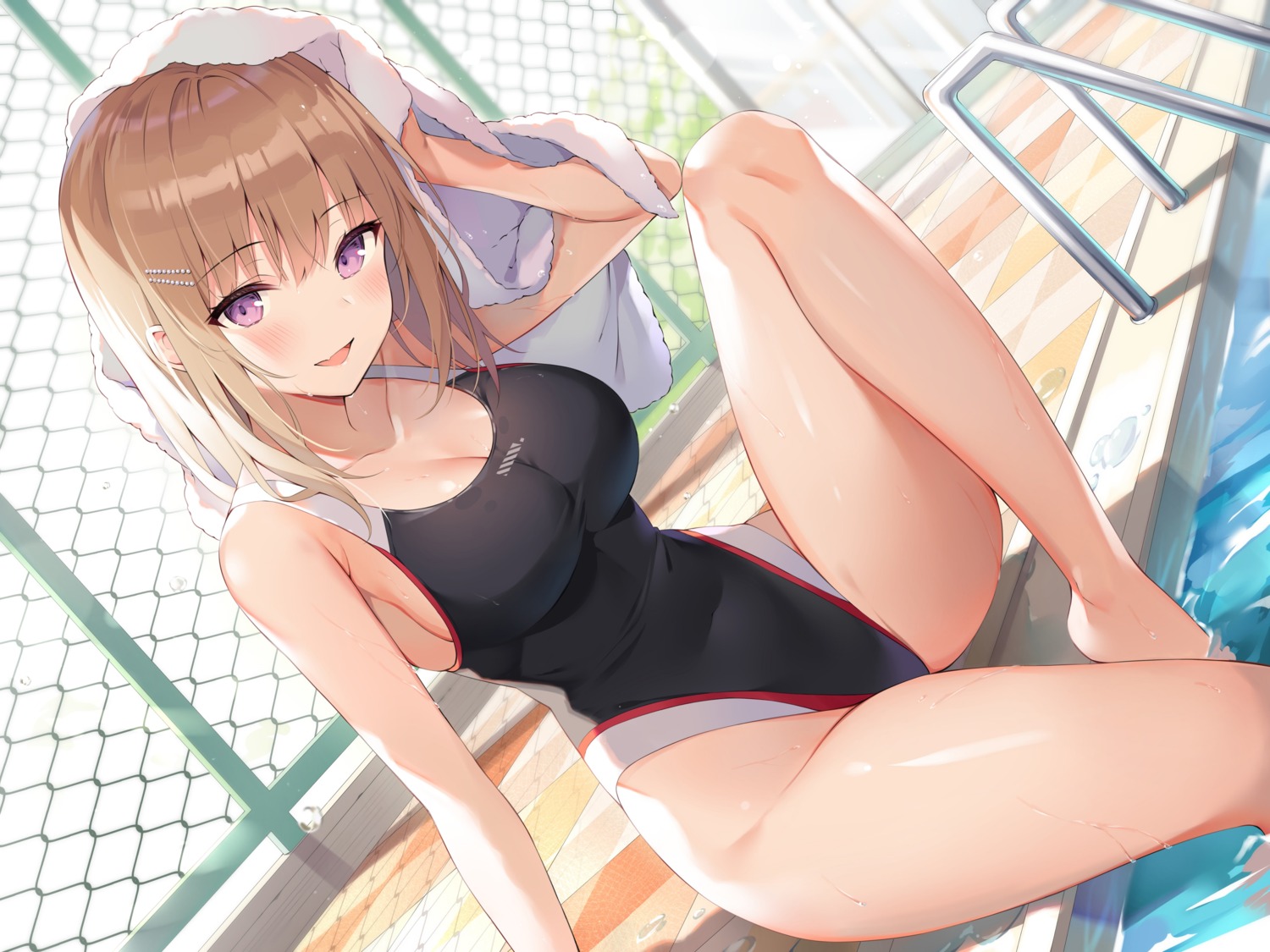 ale_nqki, cleavage, swimsuits, wet
