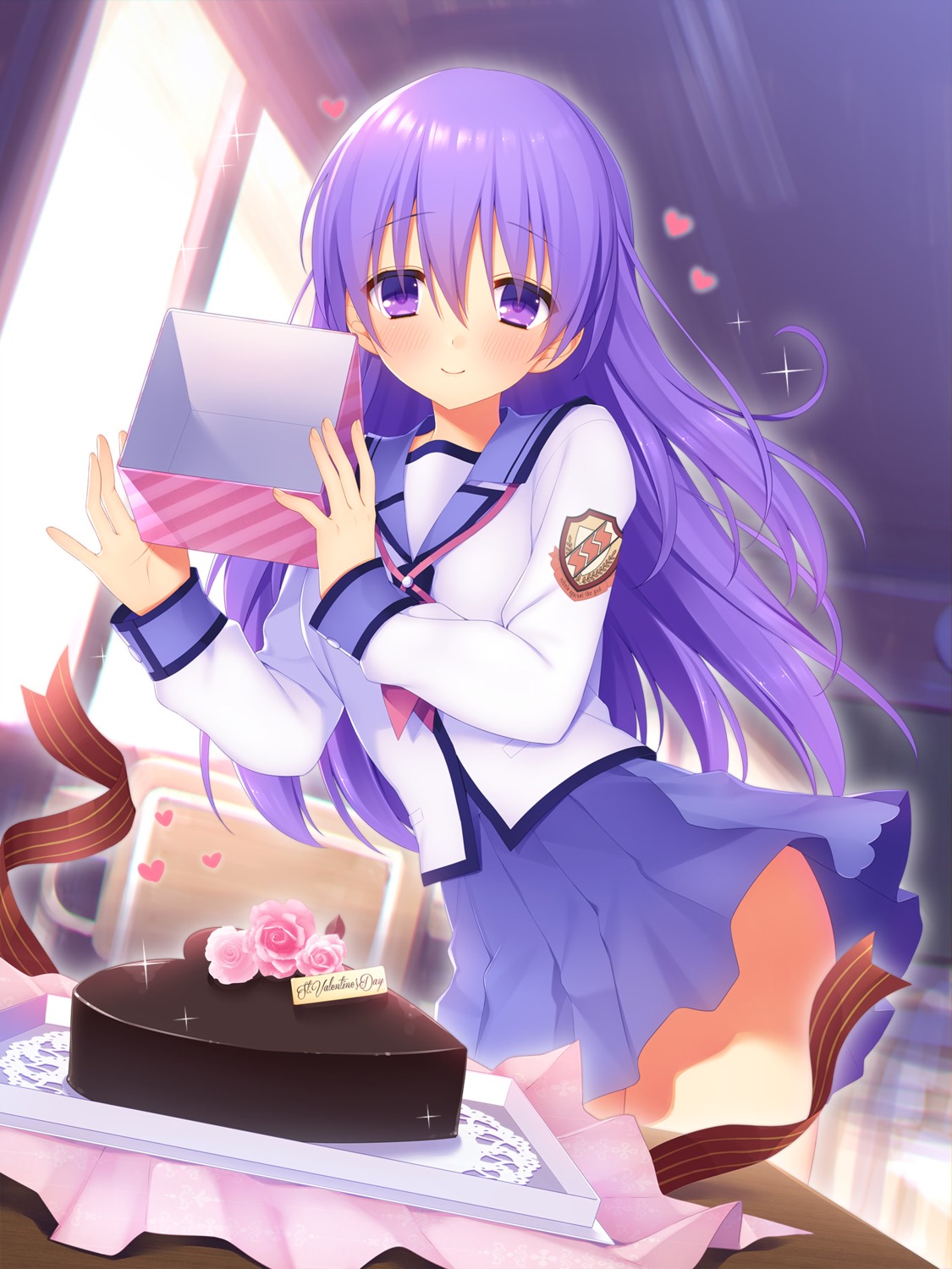 angel_beats!, irie_miyuki, sakura_neko, seifuku, skirt_lift, valentine