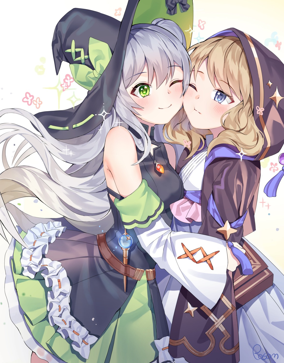 dress, posom, skirt_lift, witch, yuri