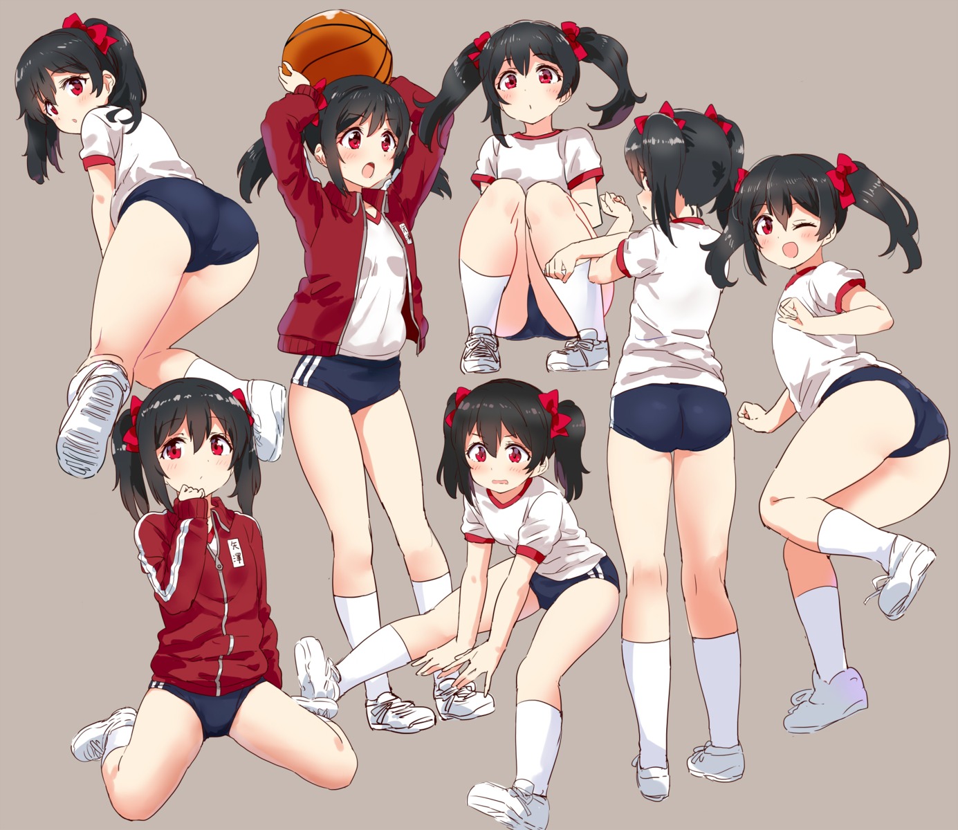 ass, basketball, buruma, gym_uniform, kurokawa_makoto, love_live!, love_live!_(series), yazawa_nico