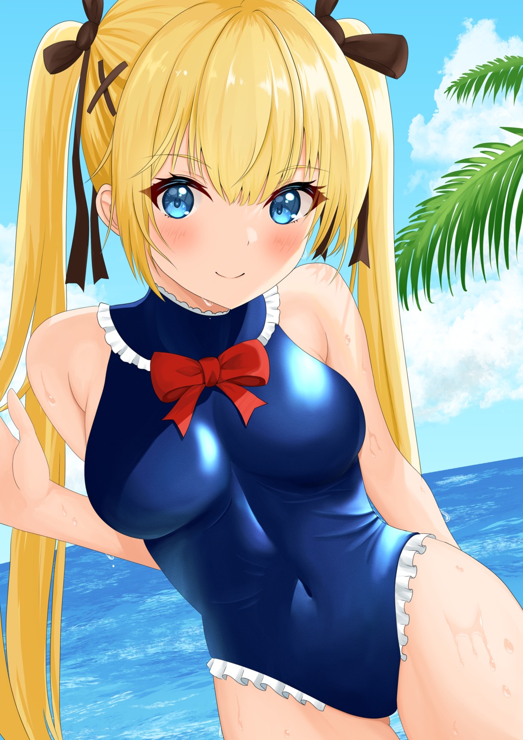 azur_lane, dead_or_alive, marie_rose, onabe_no_shime, swimsuits, wet