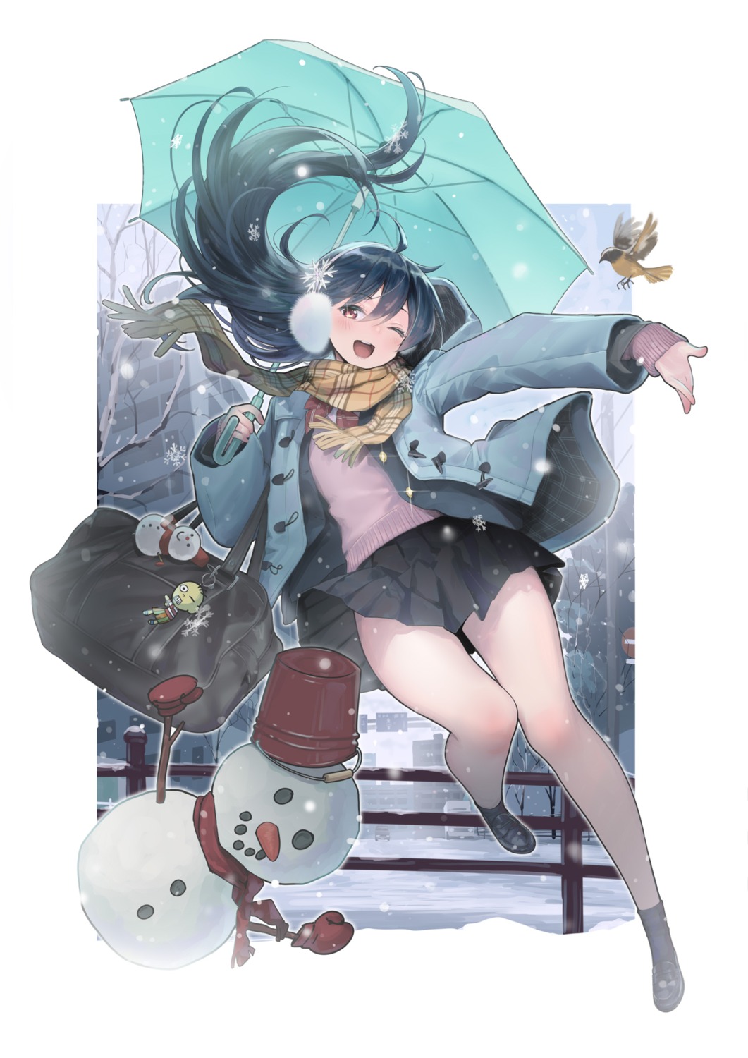 seifuku, skirt_lift, sweater, twinpoo, umbrella