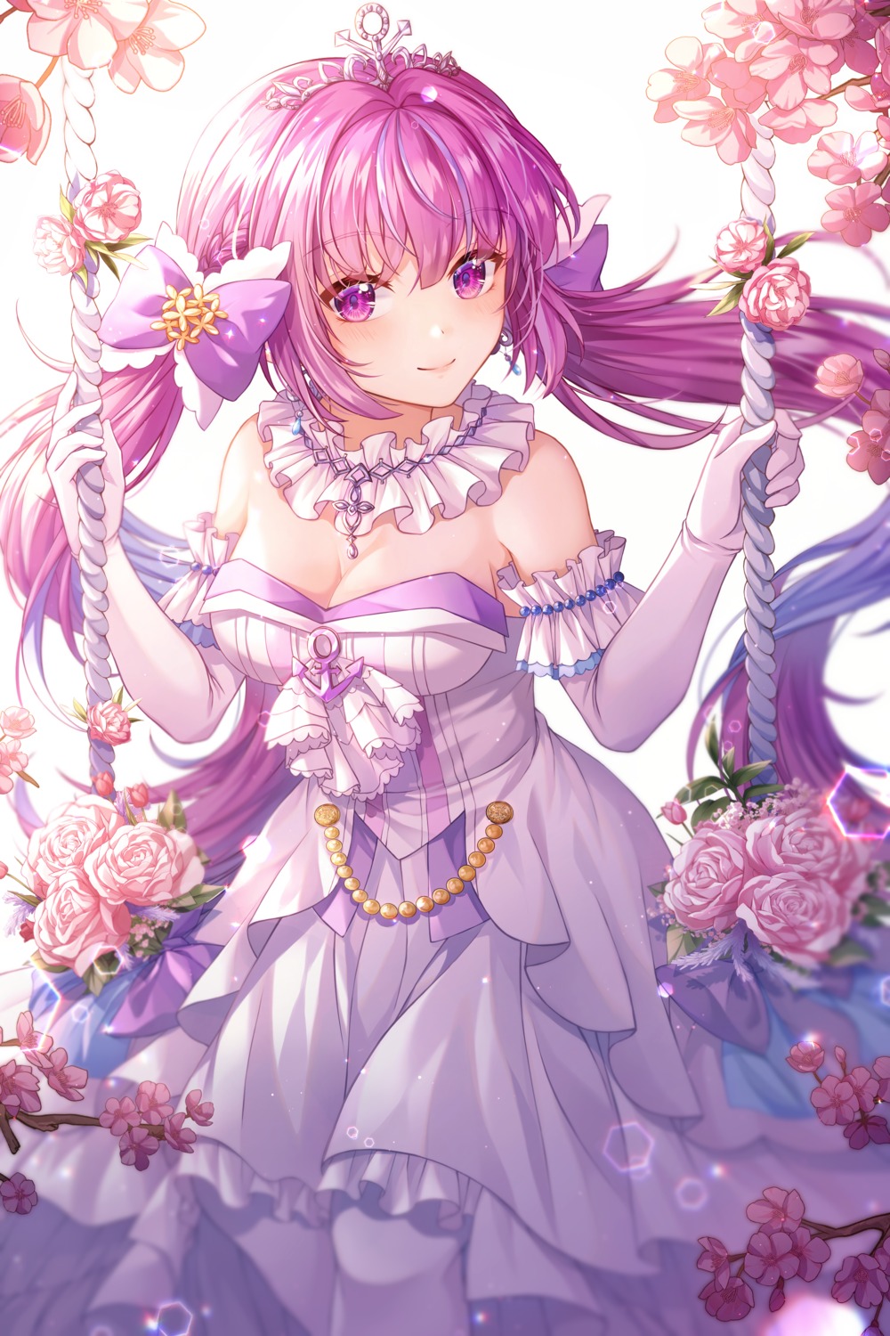 cleavage, dress, hololive, iyar, minato_aqua