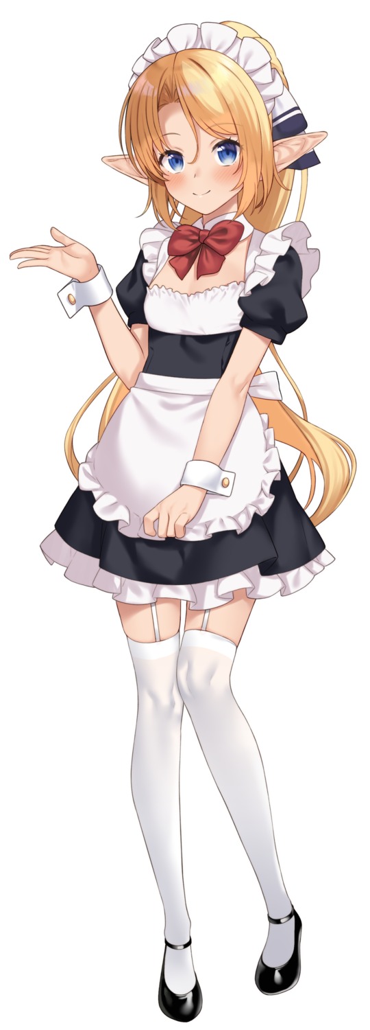 elf, enjo_kouhai, iris_tia_aederlinde, maid, pointy_ears, stockings, takunomi, thighhighs