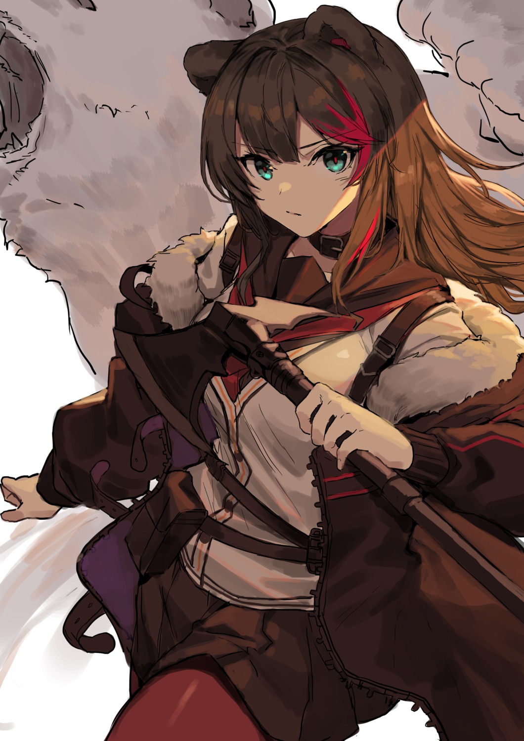 animal_ears, arknights, molyb, pantyhose, weapon, zima_(arknights)