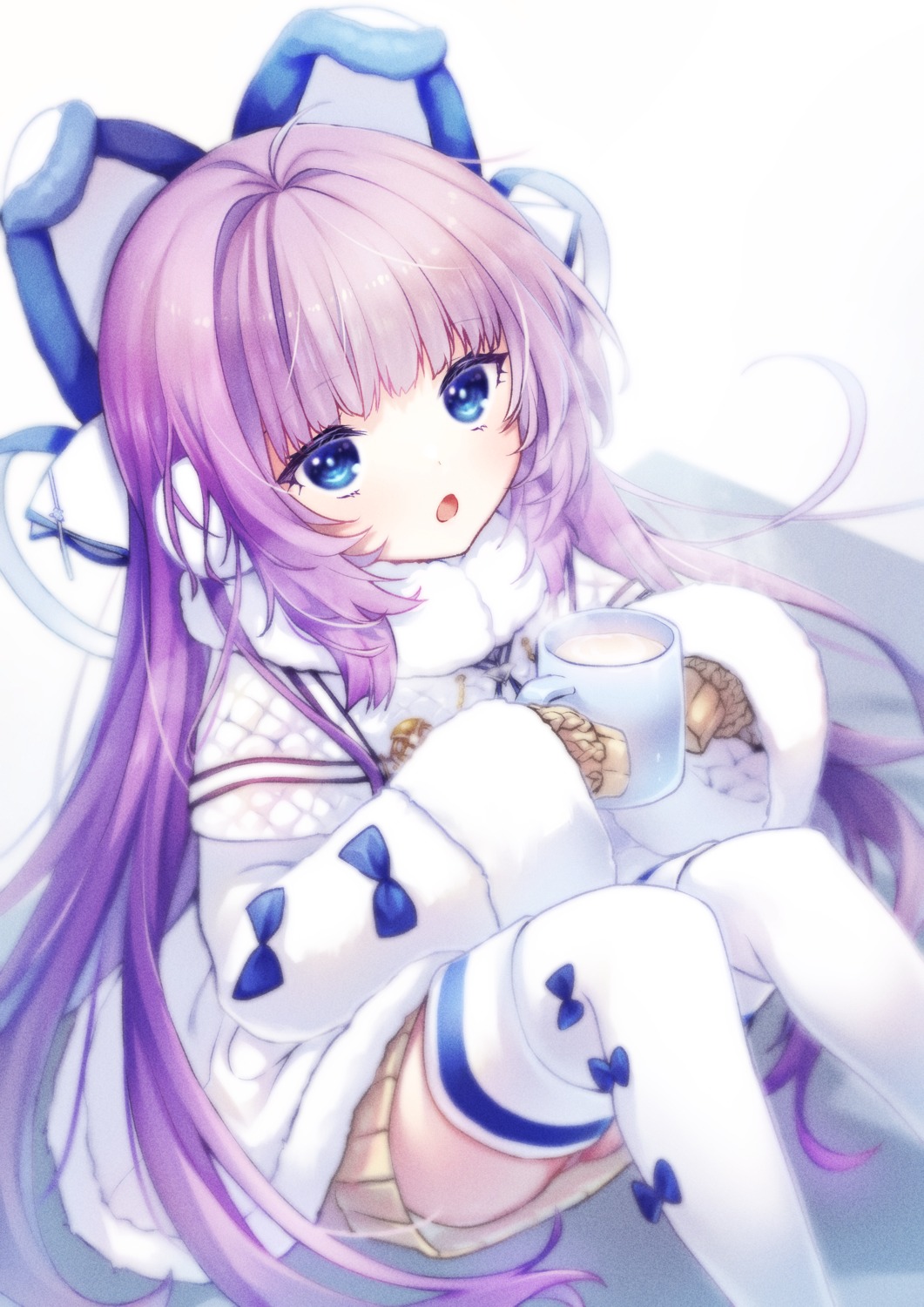 animal_ears, azur_lane, dress, noko, pantsu, skirt_lift, sweater, tashkent_(azur_lane), thighhighs
