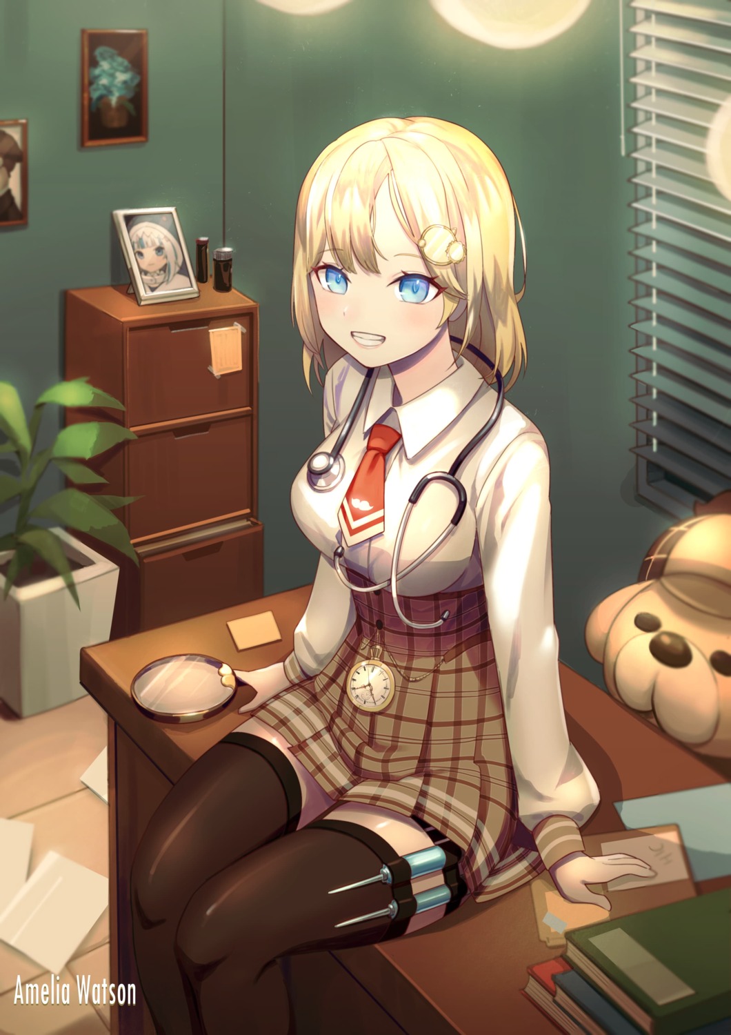 garter, gawr_gura, haowei_wu, hololive, hololive_english, seifuku, thighhighs, watson_amelia