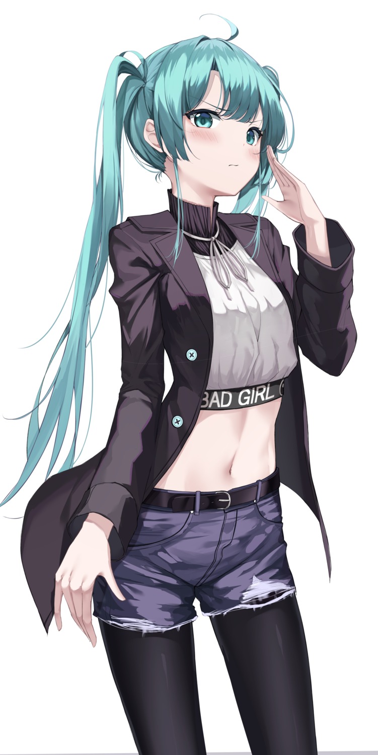 apple_ringo, hatsune_miku, pantyhose, torn_clothes, vocaloid