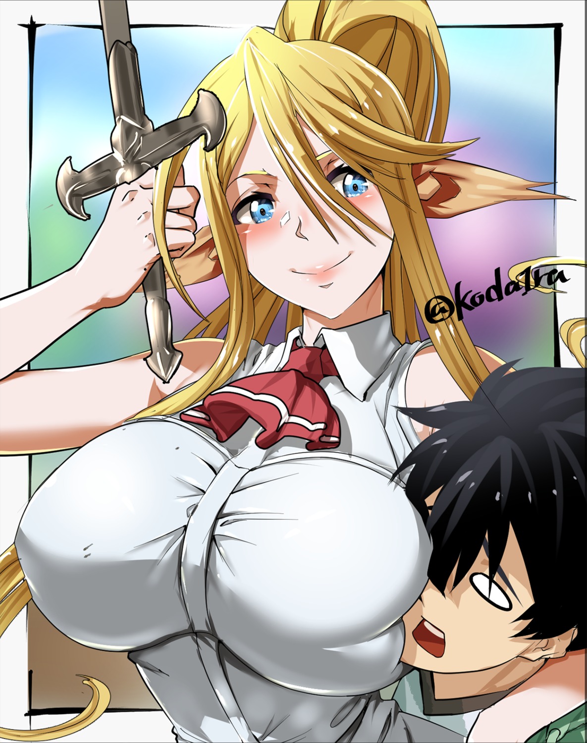 animal_ears, centaurea_shianus, koda1ra, kurusu_kimihito, monster_girl, monster_musume_no_iru_nichijou, sword