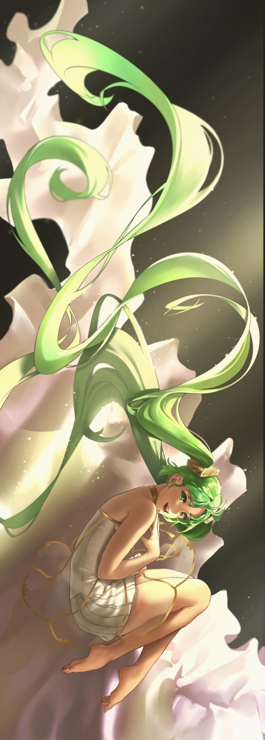 dress, gramophone_miku, hatsune_miku, hatsune_miku_symphony, kir_(khw66136132), no_bra, see_through, skirt_lift